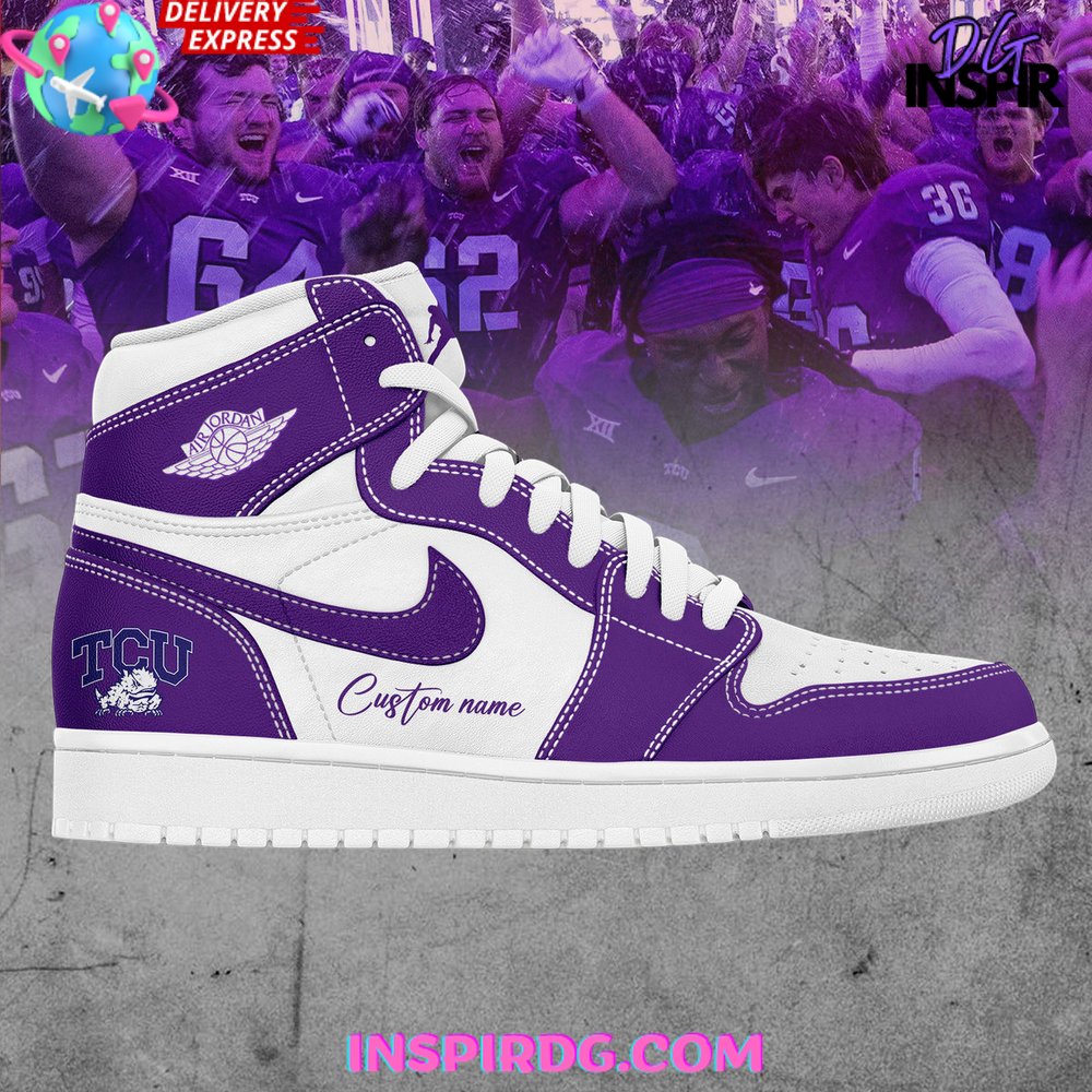 Ideafootwear TCU Football AJ1 High Sneakers Shoes For Men And Women 1