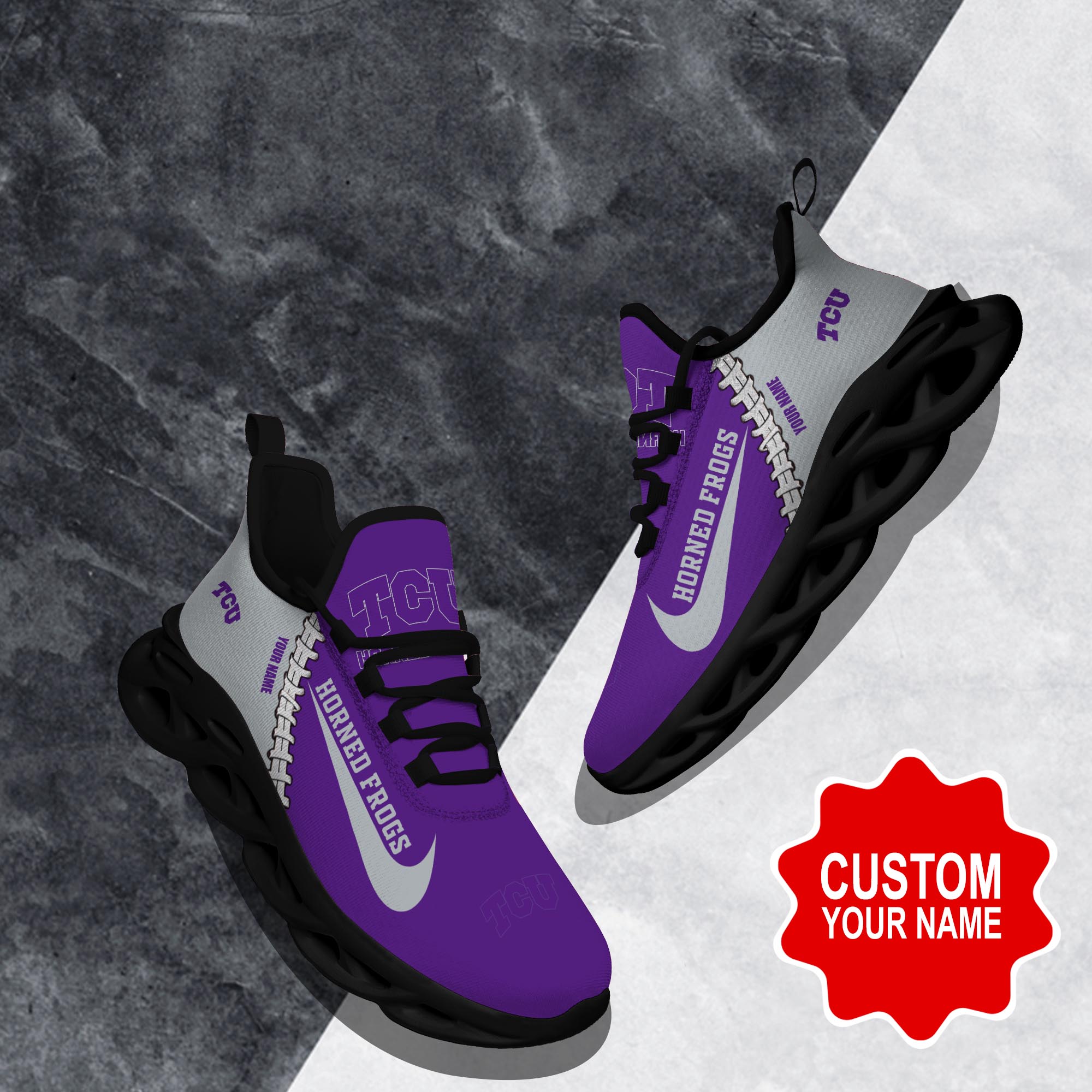 Ideafootwear TCU Horned Frogs Max Soul Shoes Sneakers For Men And Women 1