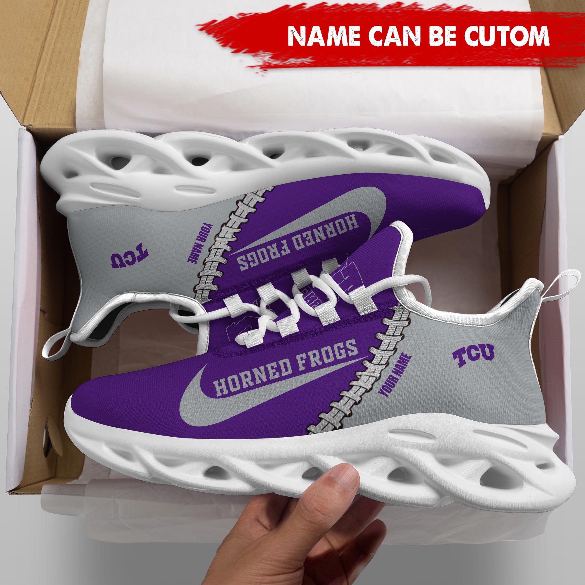 Ideafootwear TCU Horned Frogs Max Soul Shoes Sneakers For Men And Women 1