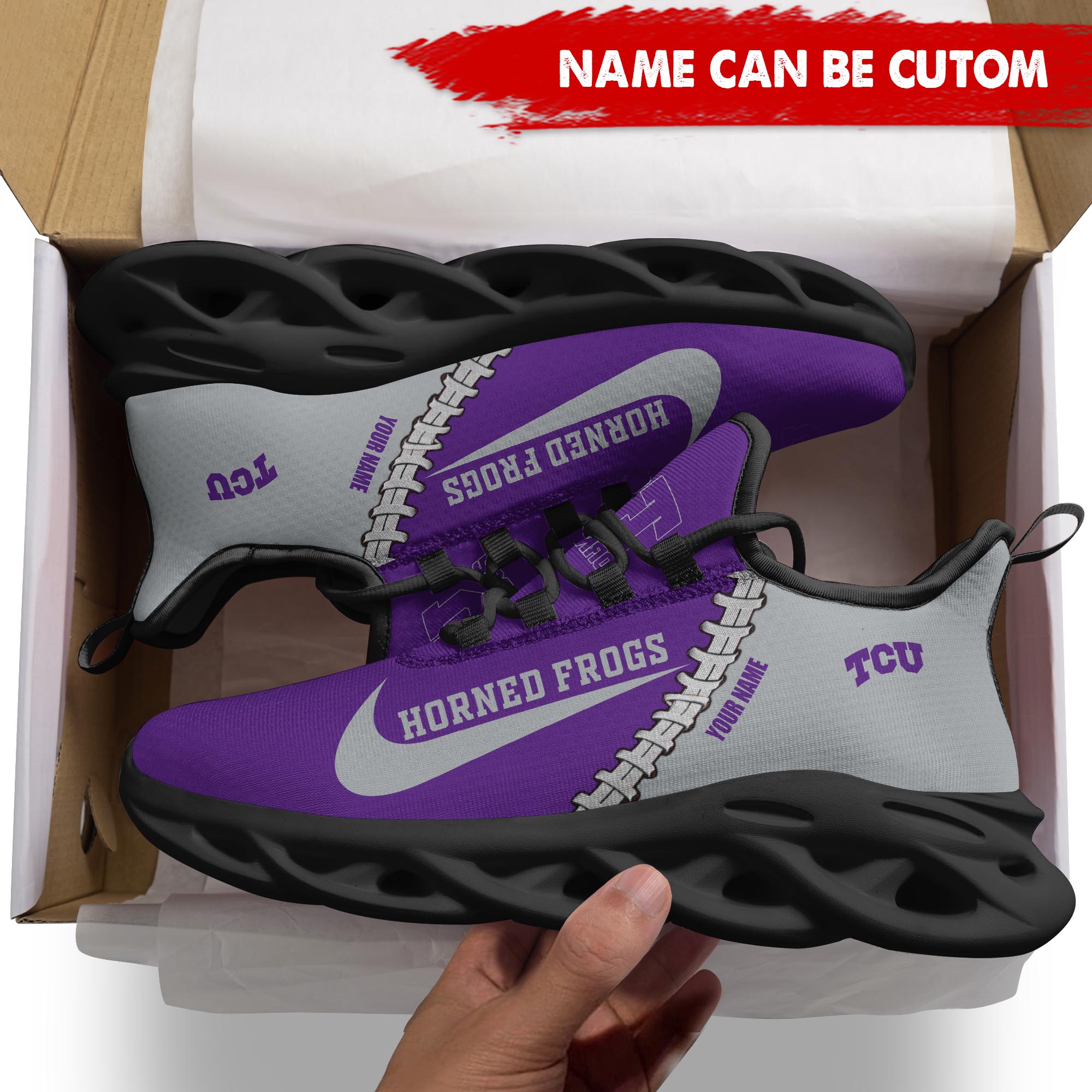 Ideafootwear TCU Horned Frogs Max Soul Shoes Sneakers For Men And Women 1