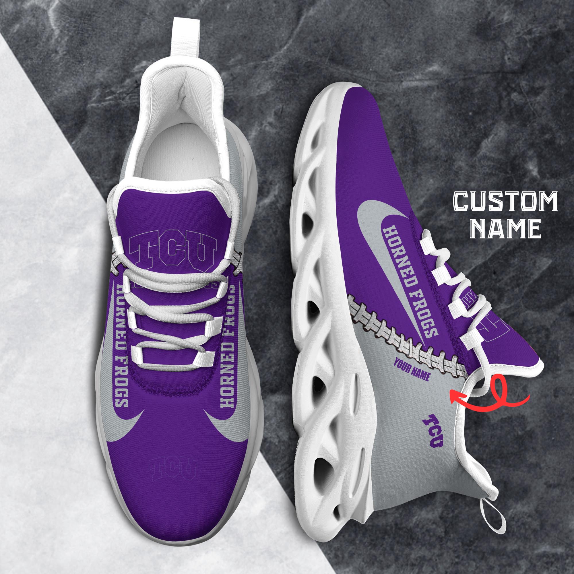 Ideafootwear TCU Horned Frogs Max Soul Shoes Sneakers For Men And Women 1