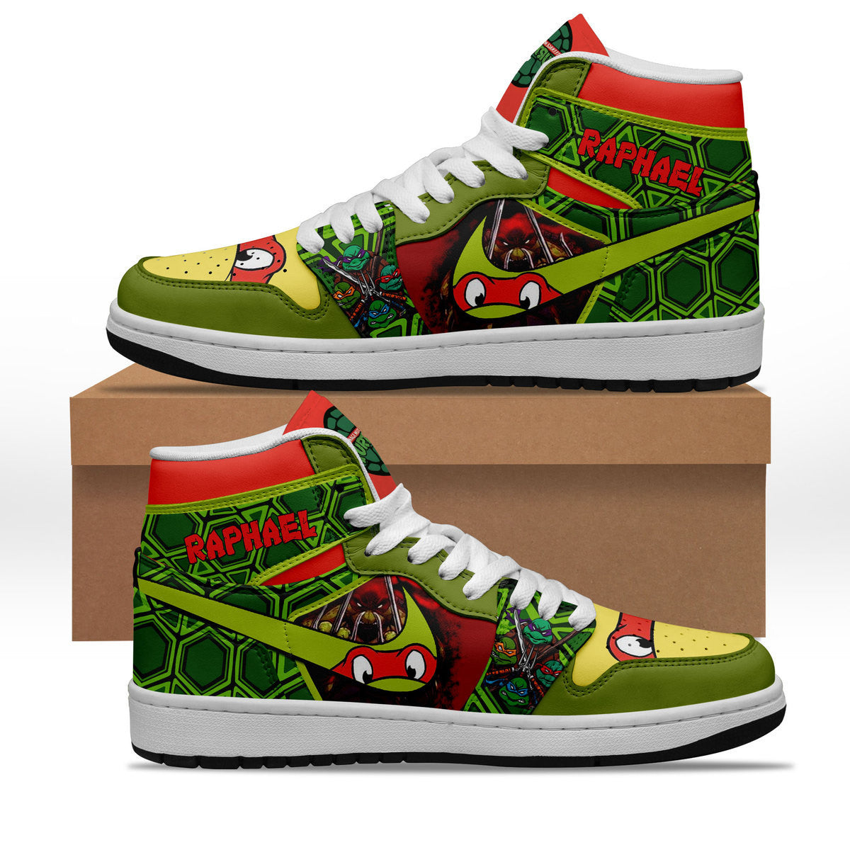 Ideafootwear Teenage Mutant Ninja Turtles AJ1 High Sneakers Shoes For Men And Women 4
