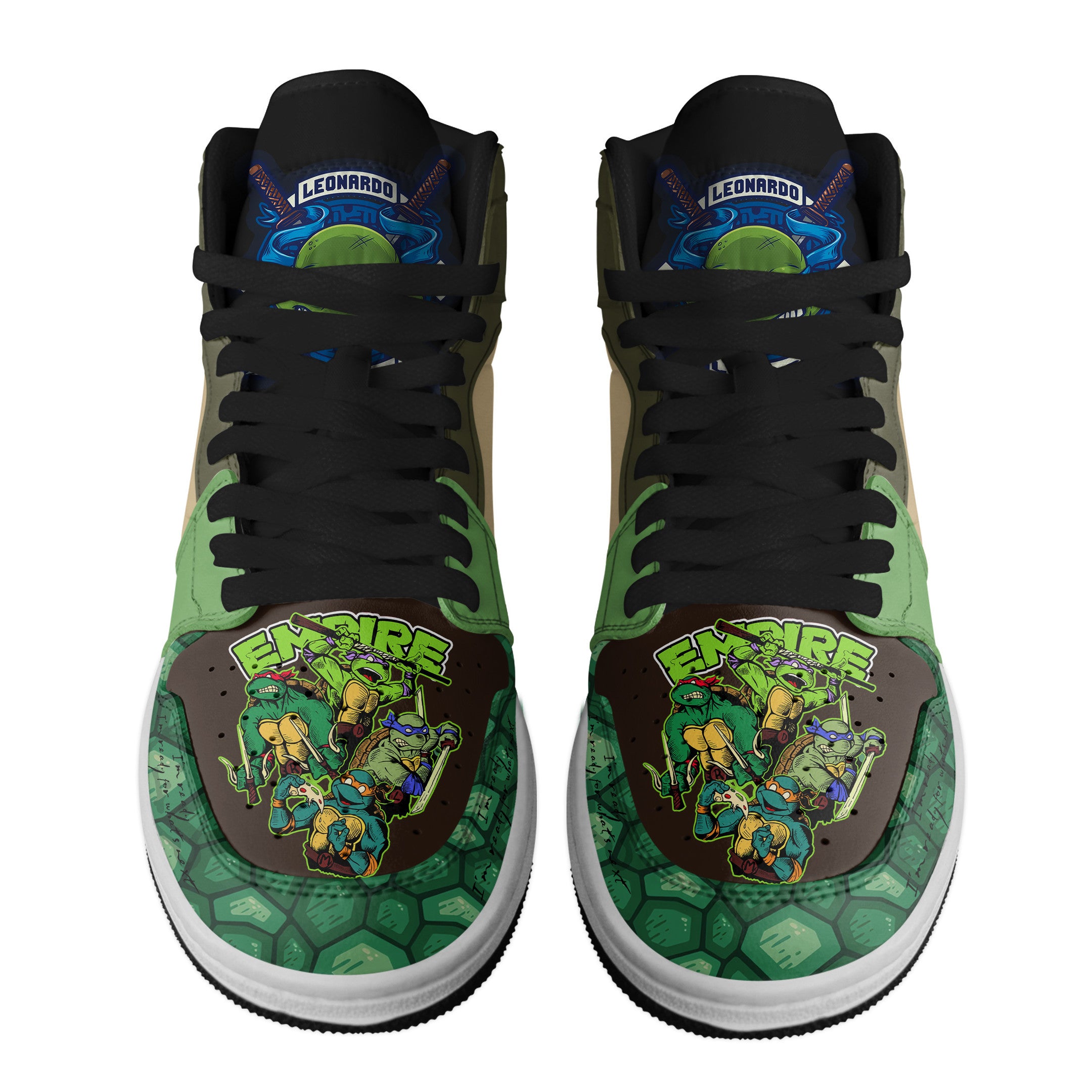 Ideafootwear Teenage Mutant Ninja Turtles AJ1 High Sneakers Shoes For Men And Women 9
