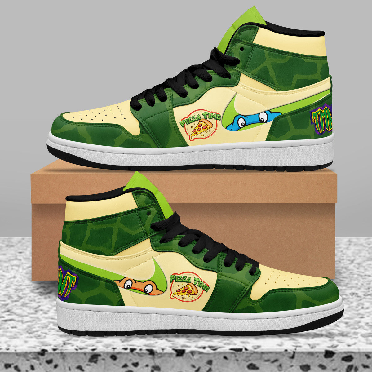 Ideafootwear Teenage Mutant Ninja Turtles AJ1 High Sneakers Shoes For Men And Women 7