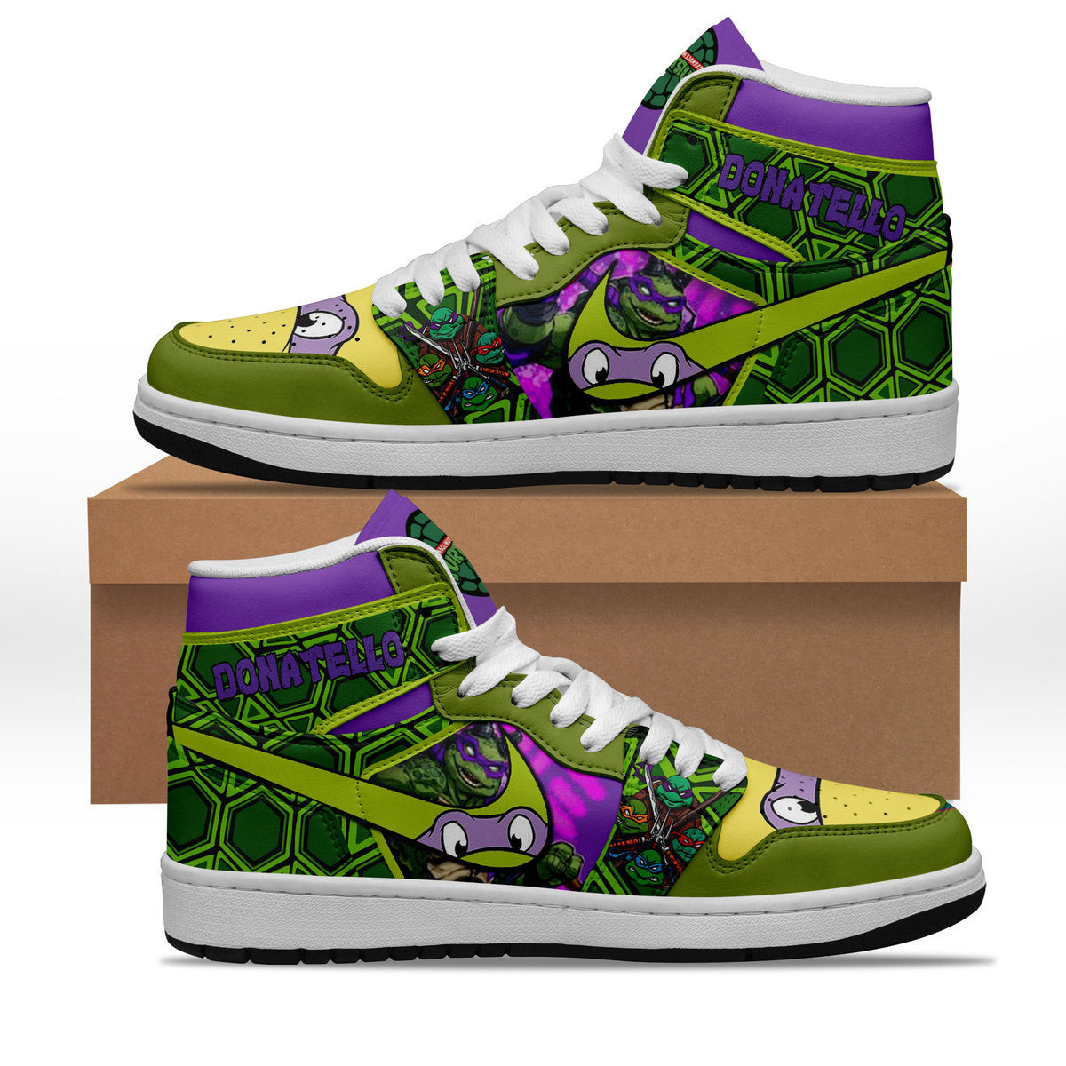 Ideafootwear Teenage Mutant Ninja Turtles AJ1 High Sneakers Shoes For Men And Women 6