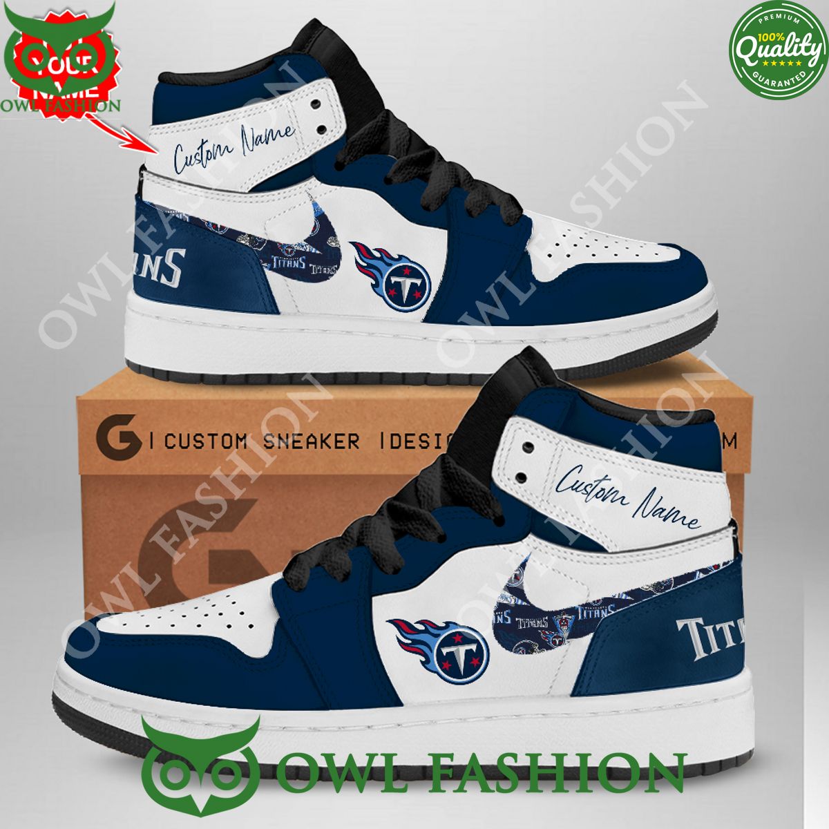 Ideafootwear Tennessee Titans AJ1 High Sneakers Shoes For Men And Women 14