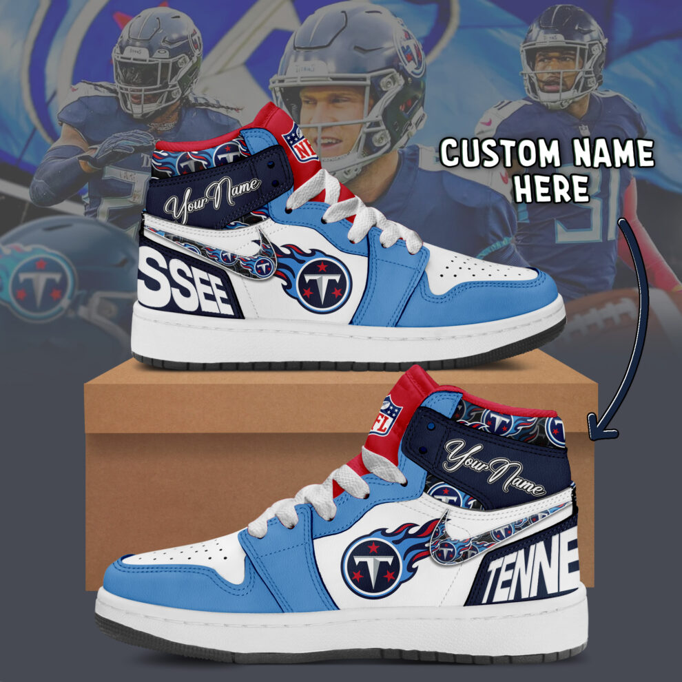 Ideafootwear Tennessee Titans AJ1 High Sneakers Shoes For Men And Women 10