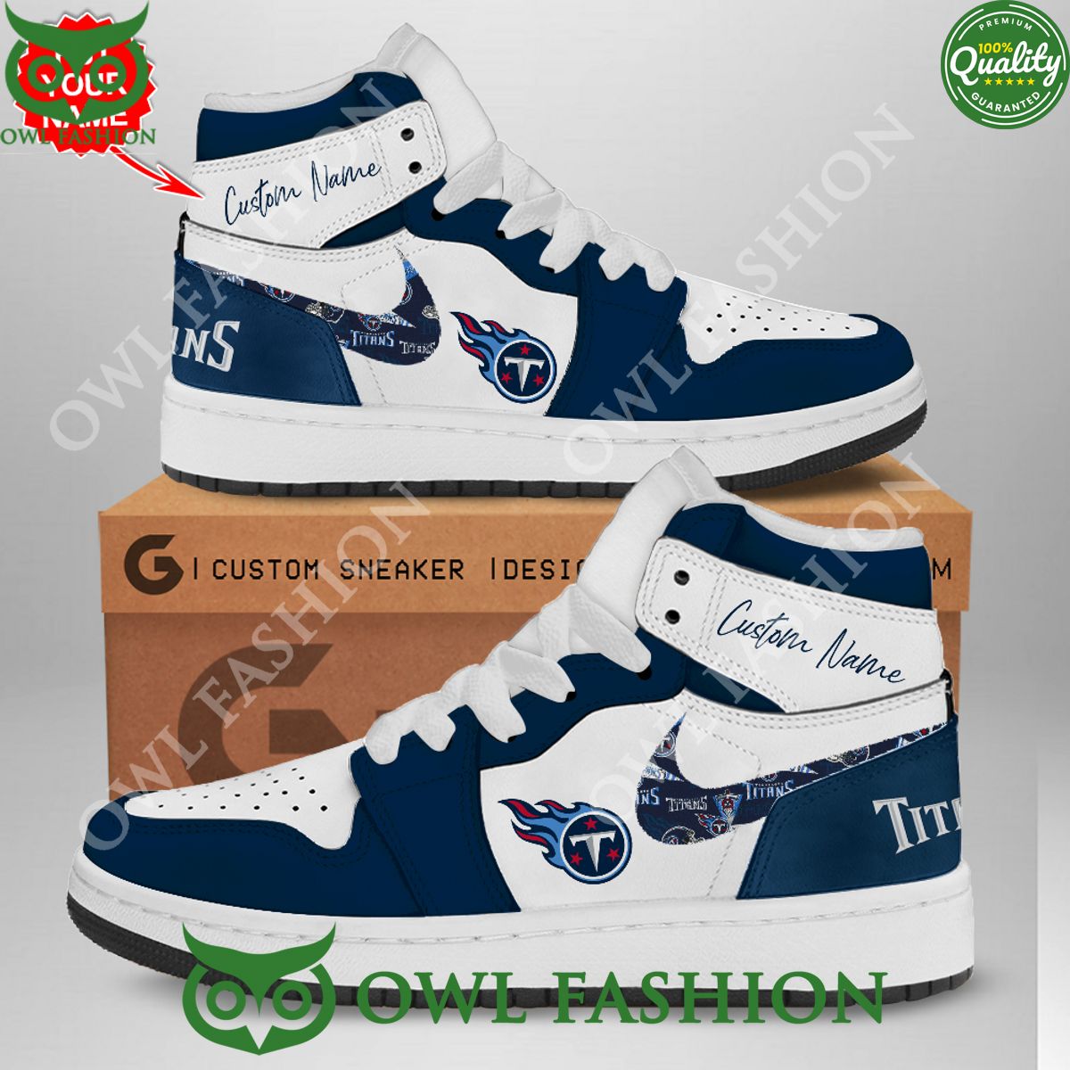 Ideafootwear Tennessee Titans AJ1 High Sneakers Shoes For Men And Women 13