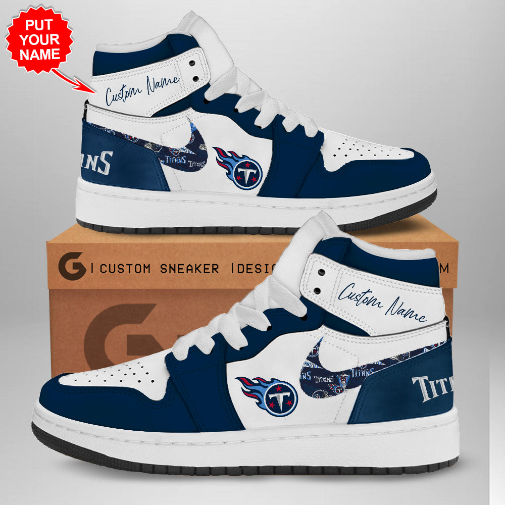 Ideafootwear Tennessee Titans AJ1 High Sneakers Shoes For Men And Women 8