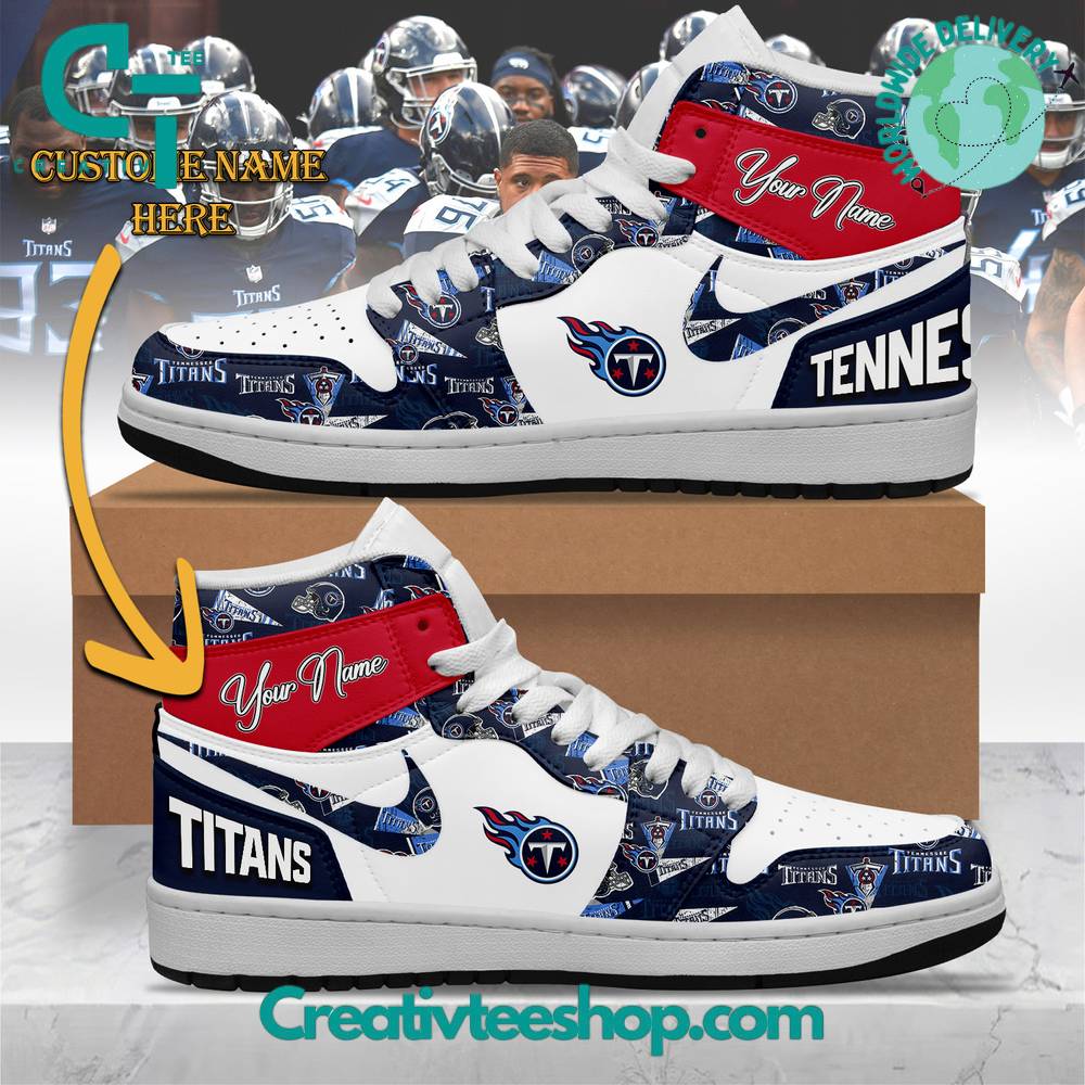 Ideafootwear Tennessee Titans AJ1 High Sneakers Shoes For Men And Women 9