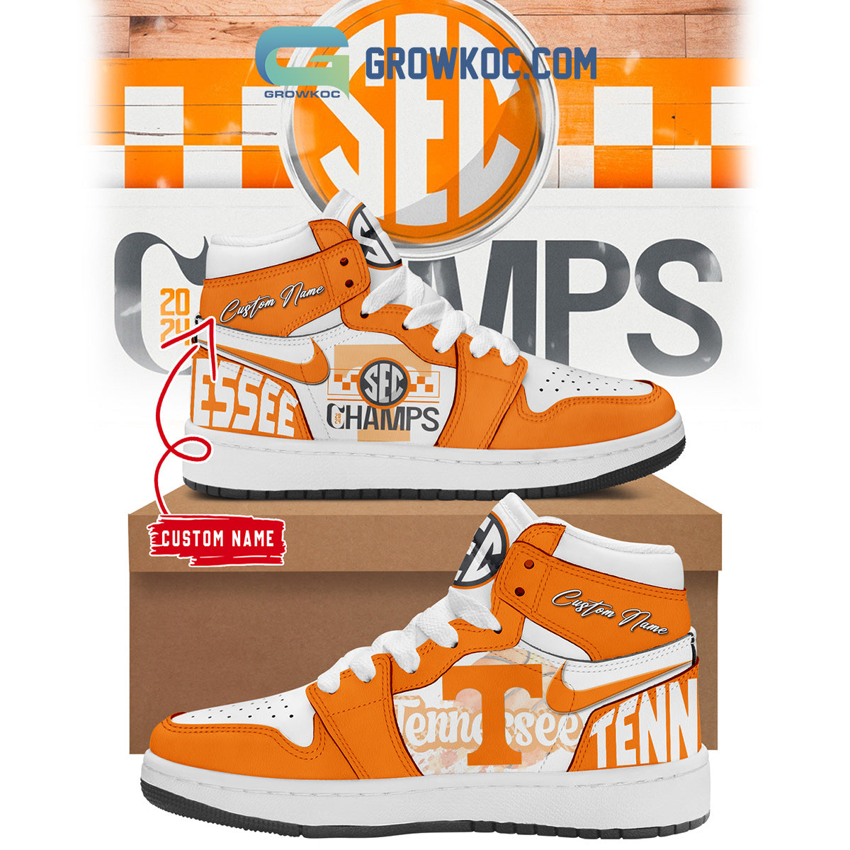 Ideafootwear Tennessee Volunteers AJ1 High Sneakers Shoes For Men And Women 9