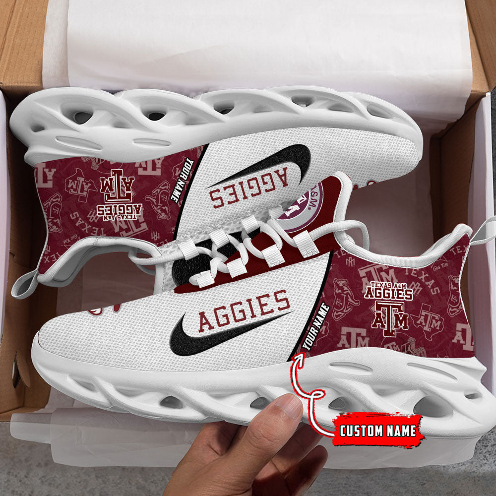 Ideafootwear Texas A&amp;M Aggies Max Soul Shoes Sneakers For Men And Women 1