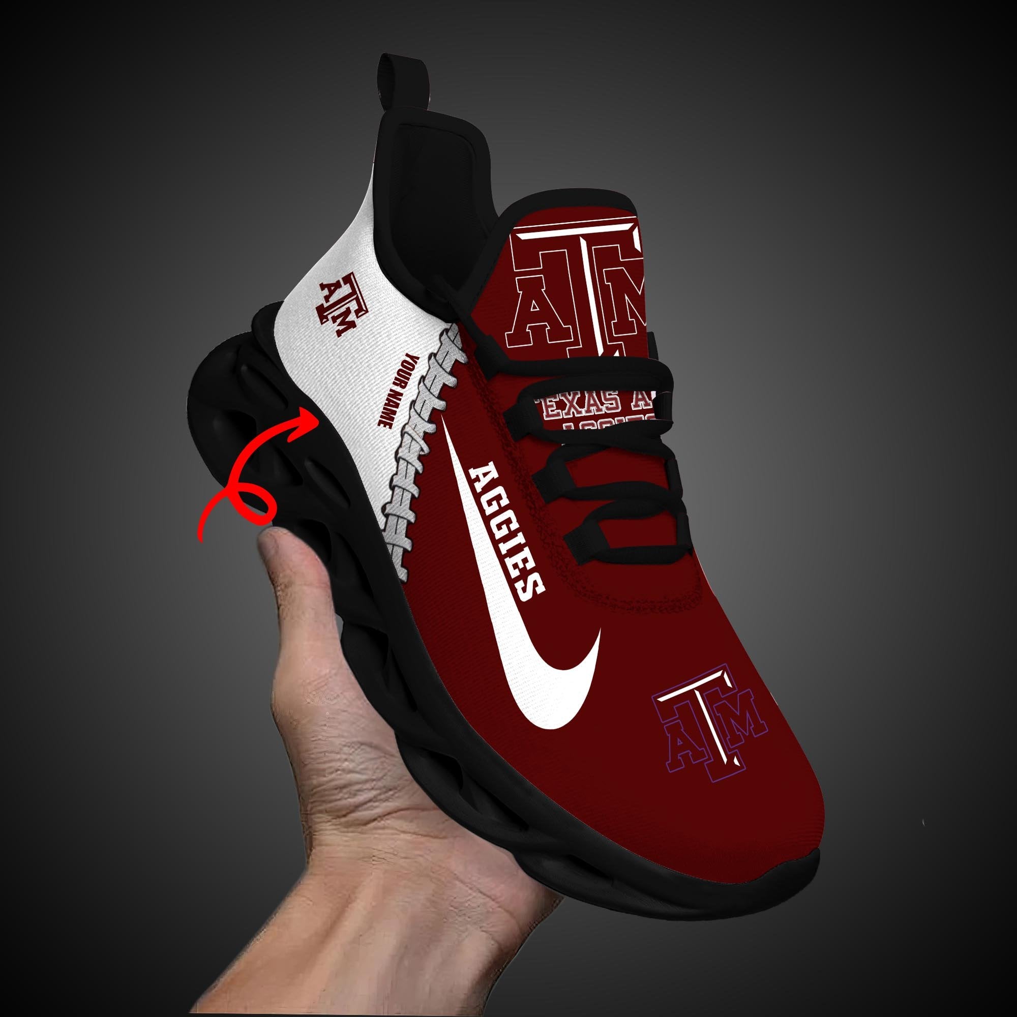 Ideafootwear Texas A&amp;M Aggies Max Soul Shoes Sneakers For Men And Women 2