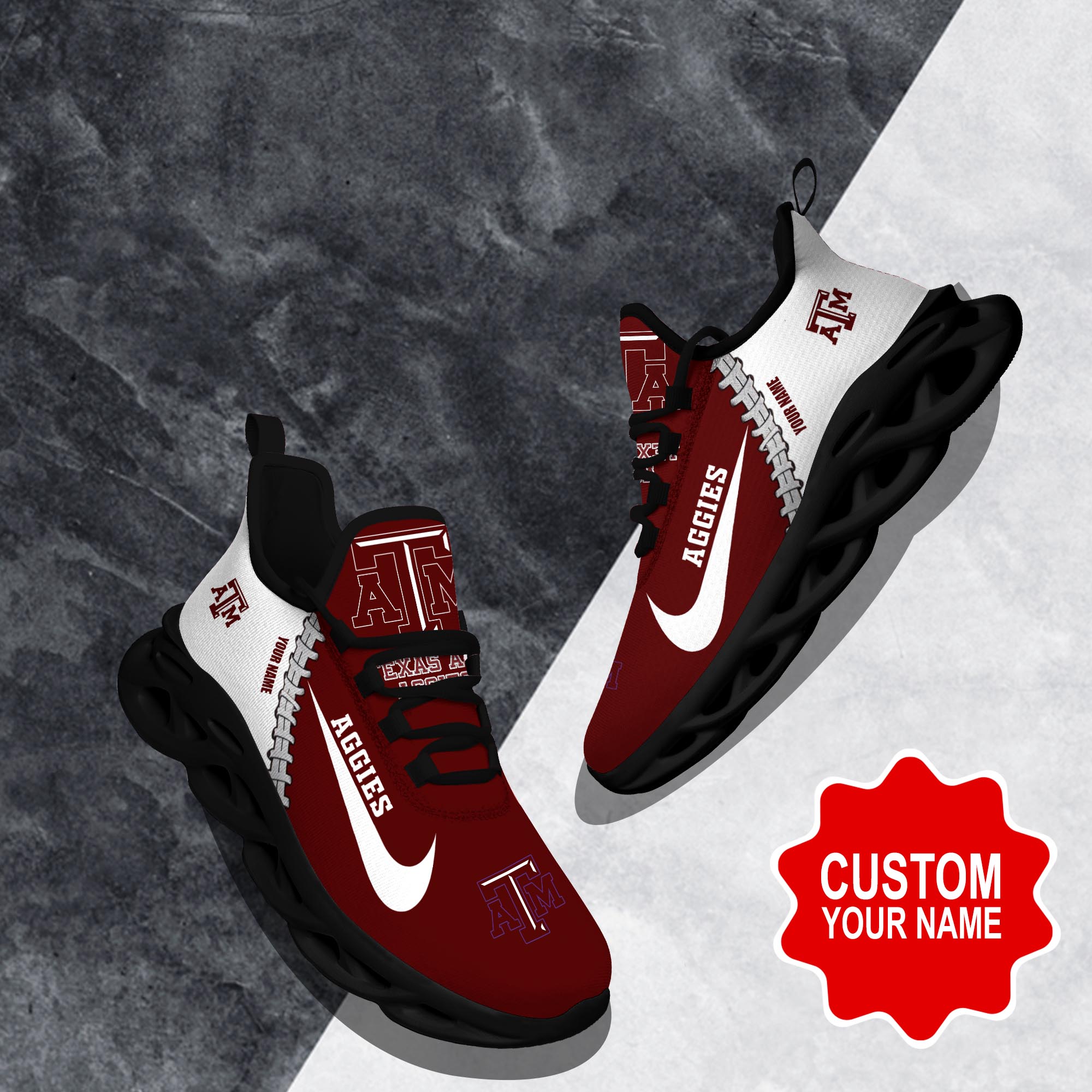 Ideafootwear Texas A&amp;M Aggies Max Soul Shoes Sneakers For Men And Women 2