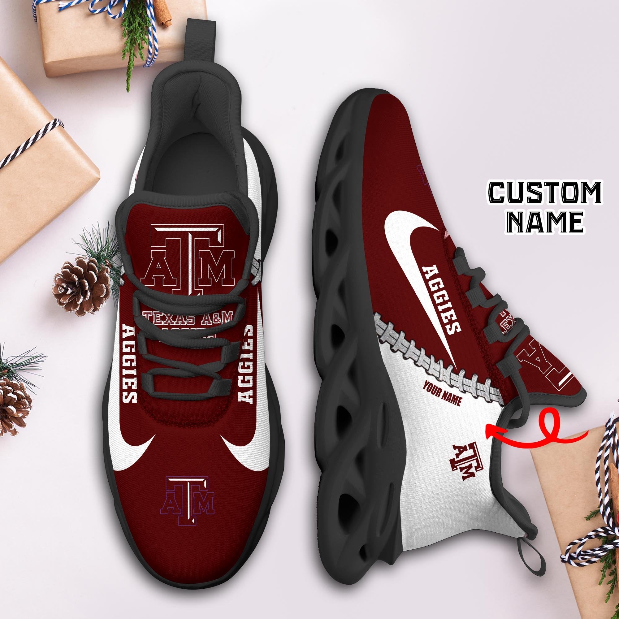 Ideafootwear Texas A&amp;M Aggies Max Soul Shoes Sneakers For Men And Women 2