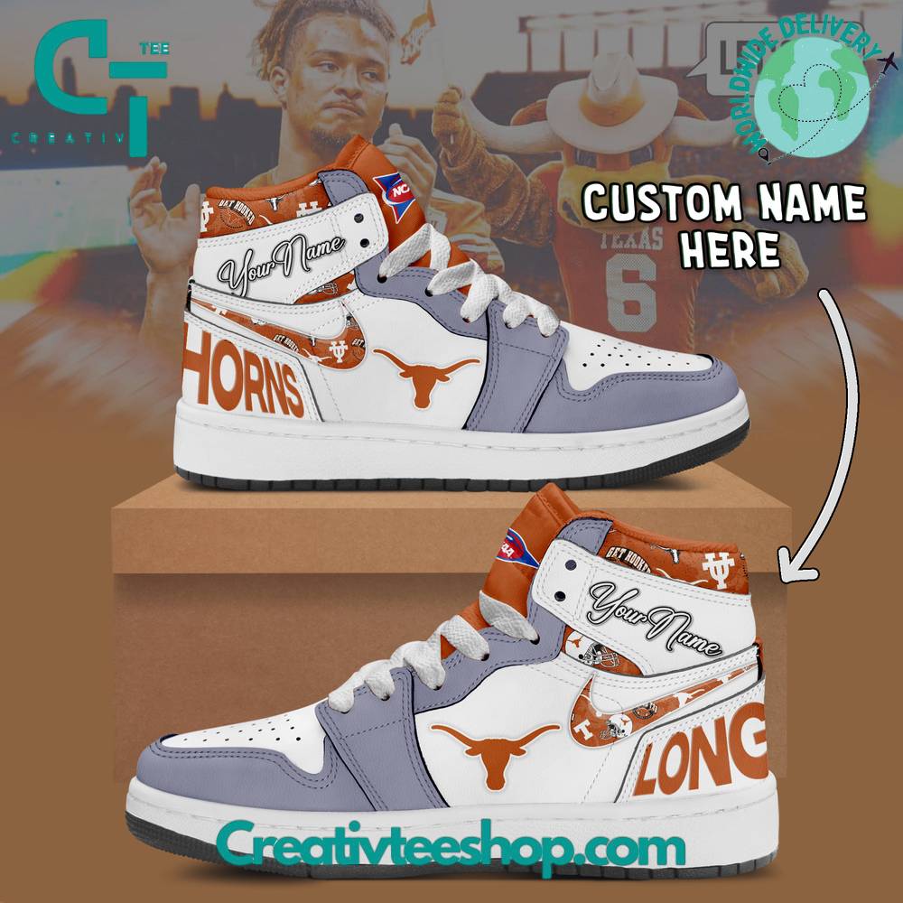 Ideafootwear Texas Longhorns AJ1 High Sneakers Shoes For Men And Women 2