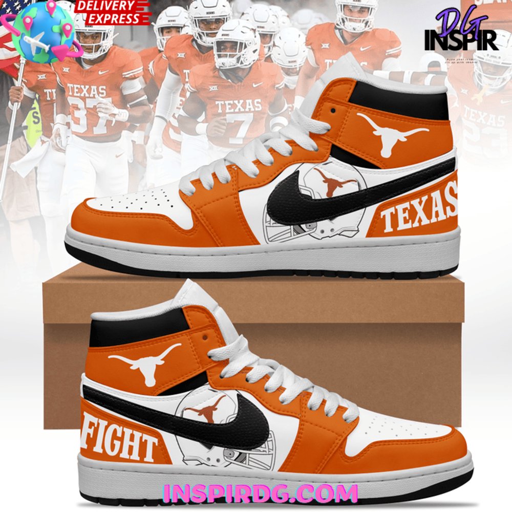 Ideafootwear Texas Longhorns AJ1 High Sneakers Shoes For Men And Women 5