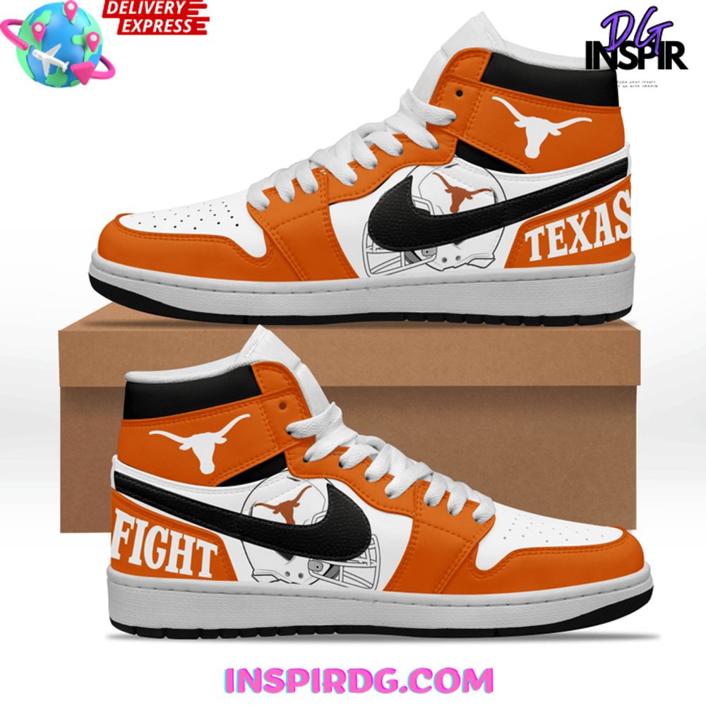 Ideafootwear Texas Longhorns AJ1 High Sneakers Shoes For Men And Women 5