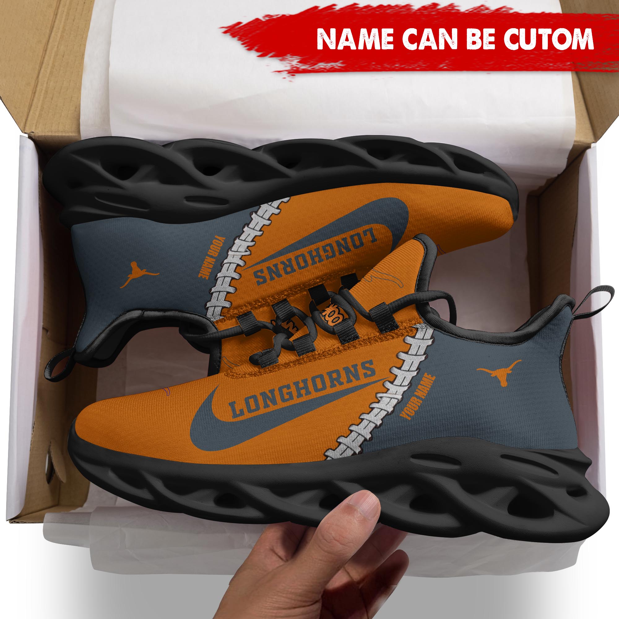 Ideafootwear Texas Longhorns Max Soul Shoes Sneakers For Men And Women 2