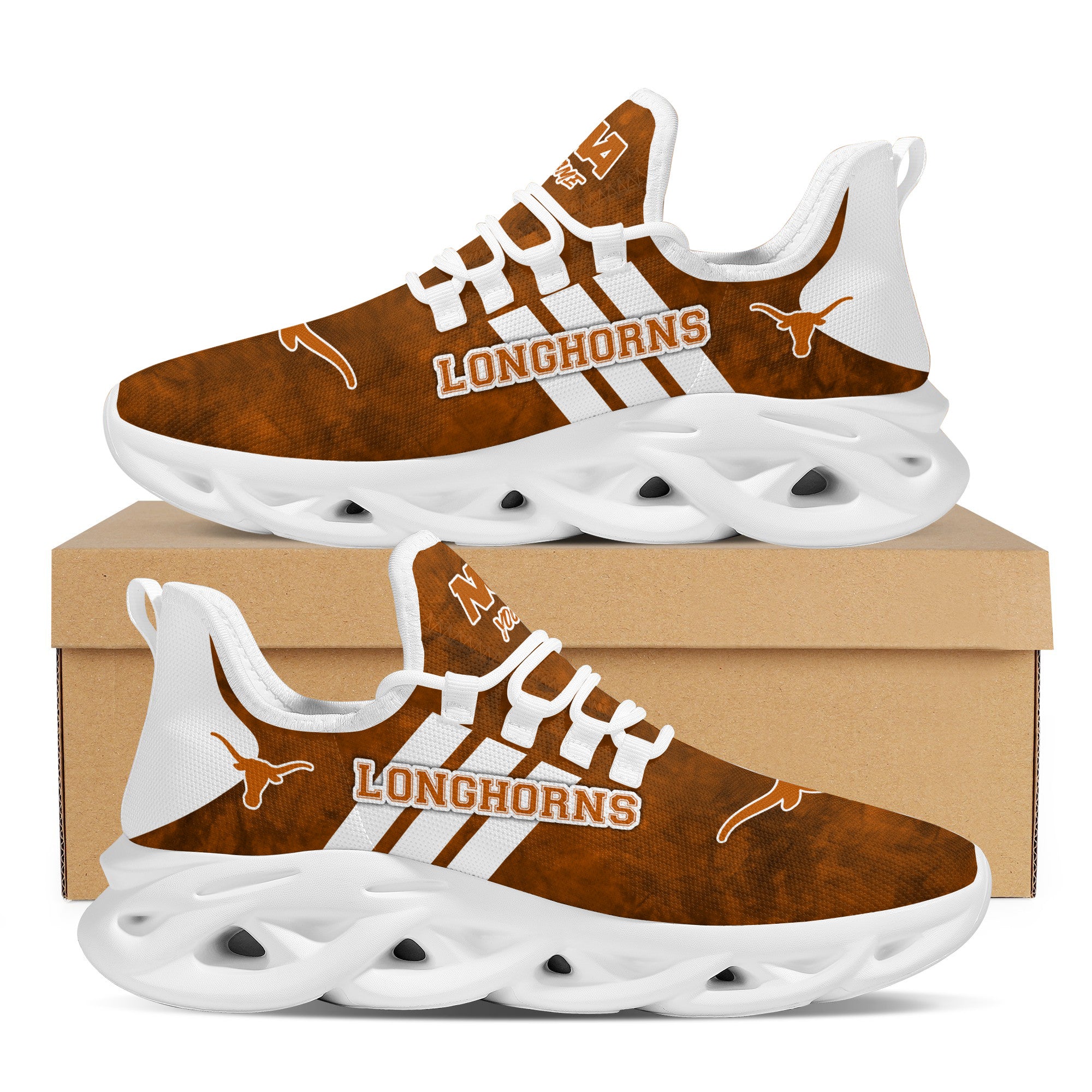 Ideafootwear Texas Longhorns Max Soul Shoes Sneakers For Men And Women 4