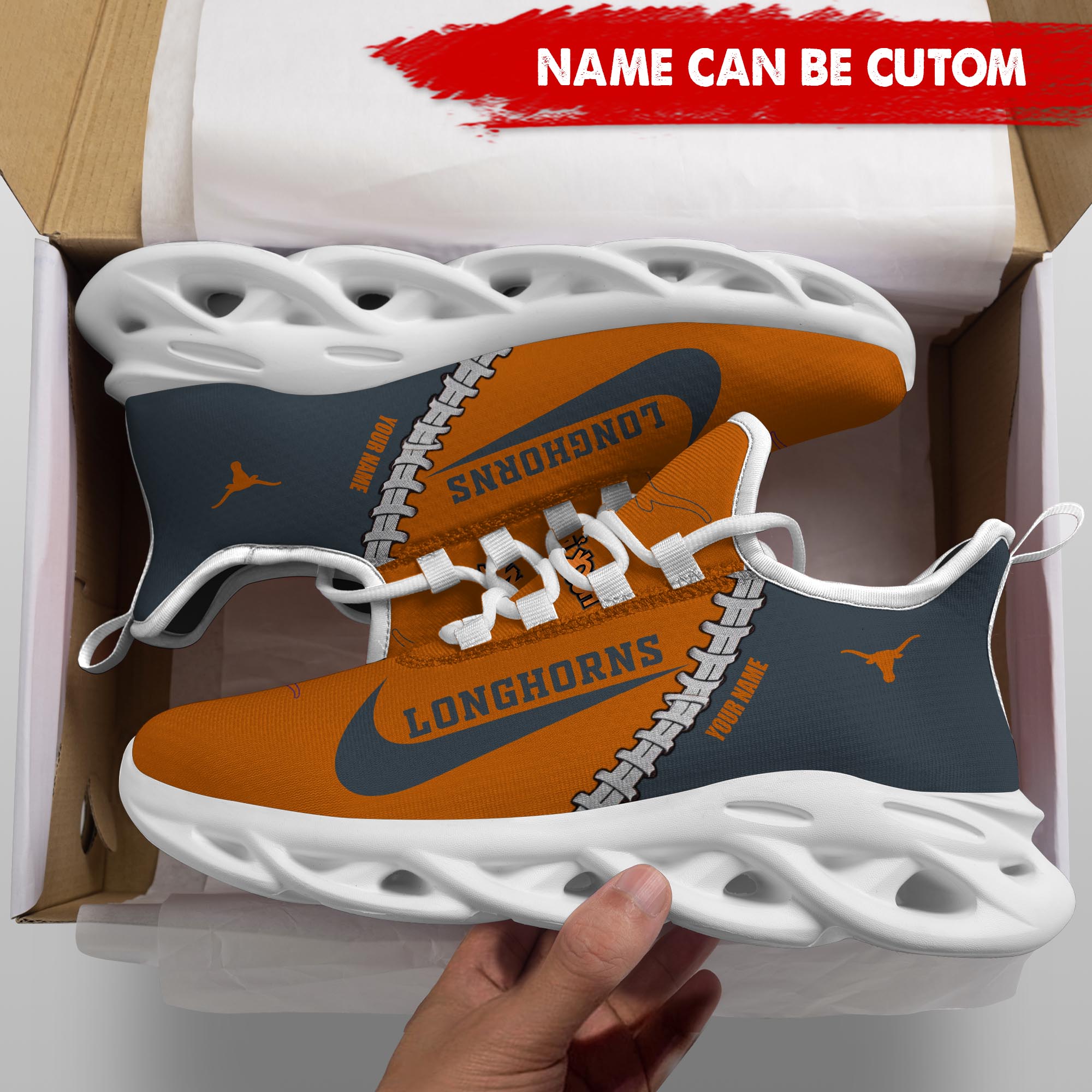 Ideafootwear Texas Longhorns Max Soul Shoes Sneakers For Men And Women 2