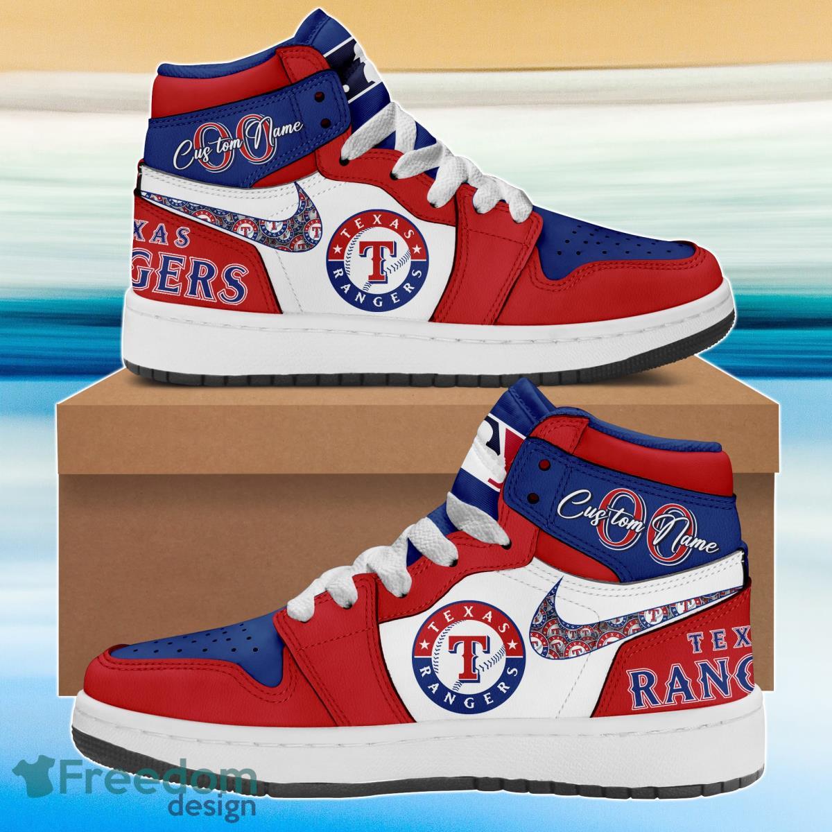 Ideafootwear Texas Rangers AJ1 High Sneakers Shoes For Men And Women 1