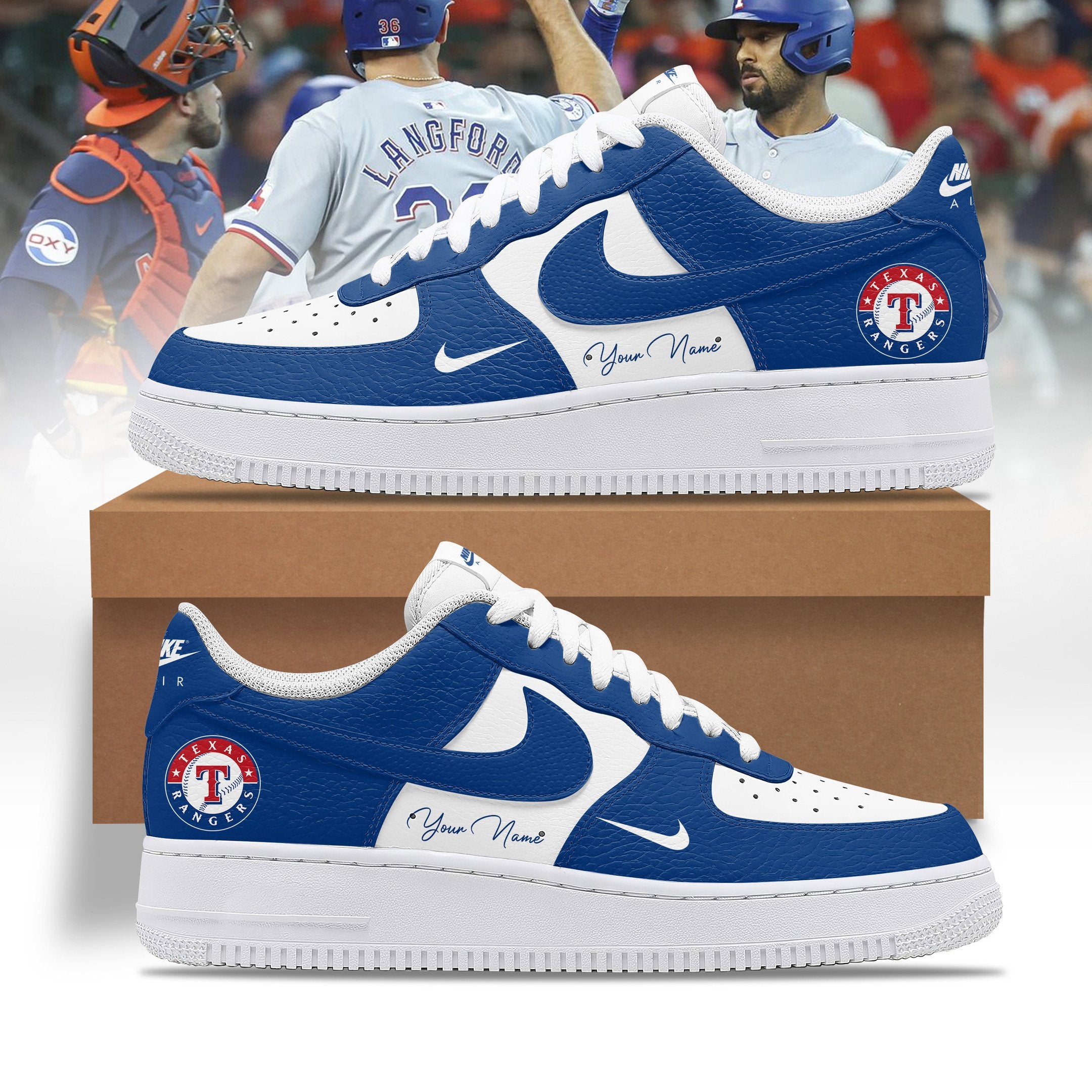 Ideafootwear Texas Rangers AJ1 High Sneakers Shoes For Men And Women 13