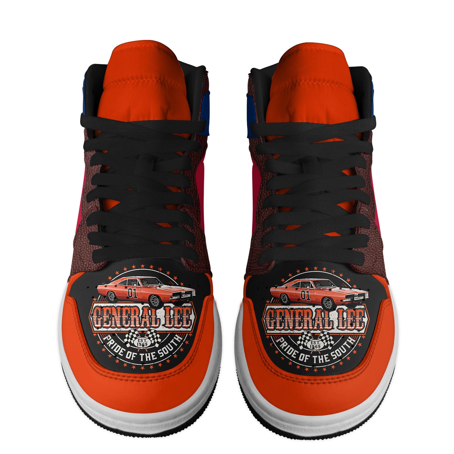 Ideafootwear The Dukes Of Hazzard AJ1 High Sneakers Shoes For Men And Women 2