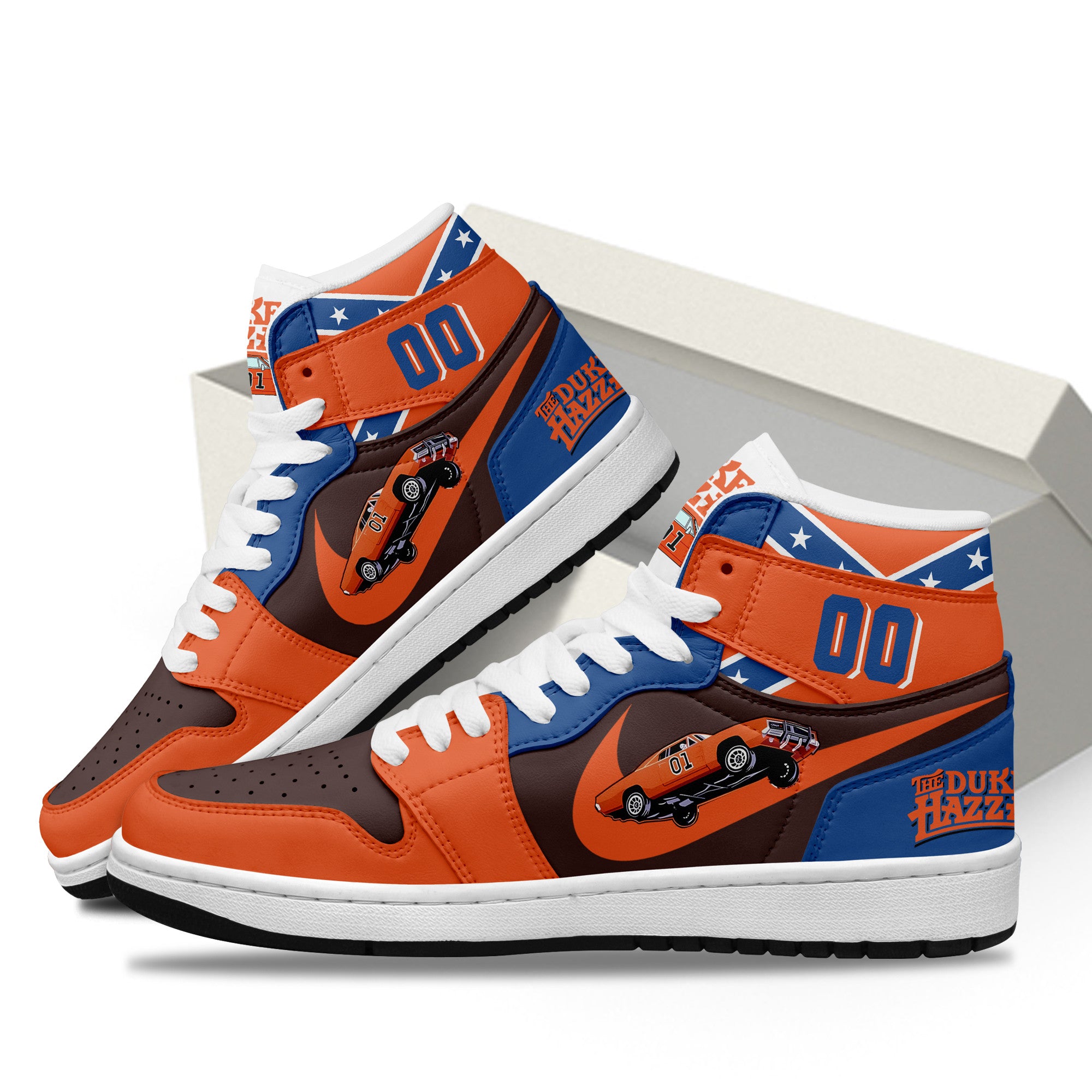 Ideafootwear The Dukes of Hazzard AJ1 High Sneakers Shoes For Men And Women 3