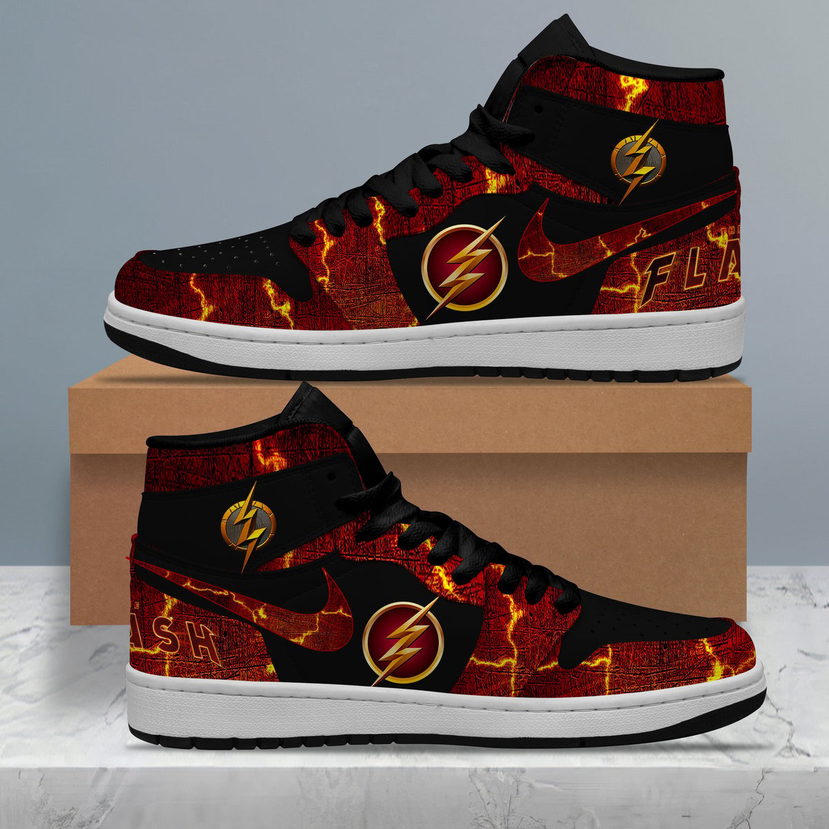Ideafootwear The Flash AJ1 High Sneakers Shoes For Men And Women 2