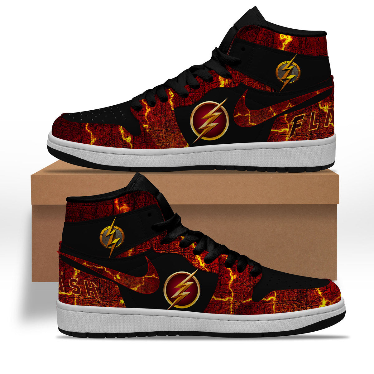 Ideafootwear The Flash AJ1 High Sneakers Shoes For Men And Women 2