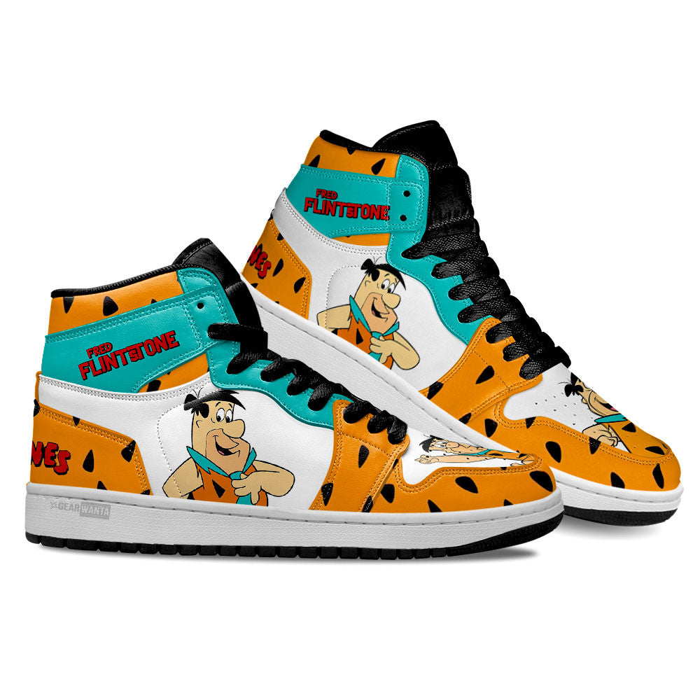 Ideafootwear The Flintstones Fred Flintstones AJ1 High Sneakers Shoes For Men And Women 1