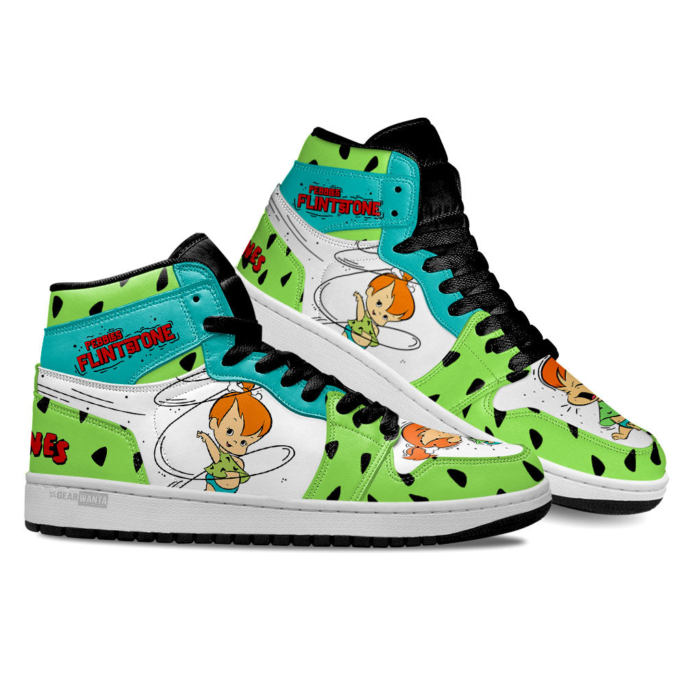 Ideafootwear The Flintstones Pebbles Flintstone AJ1 High Sneakers Shoes For Men And Women 1