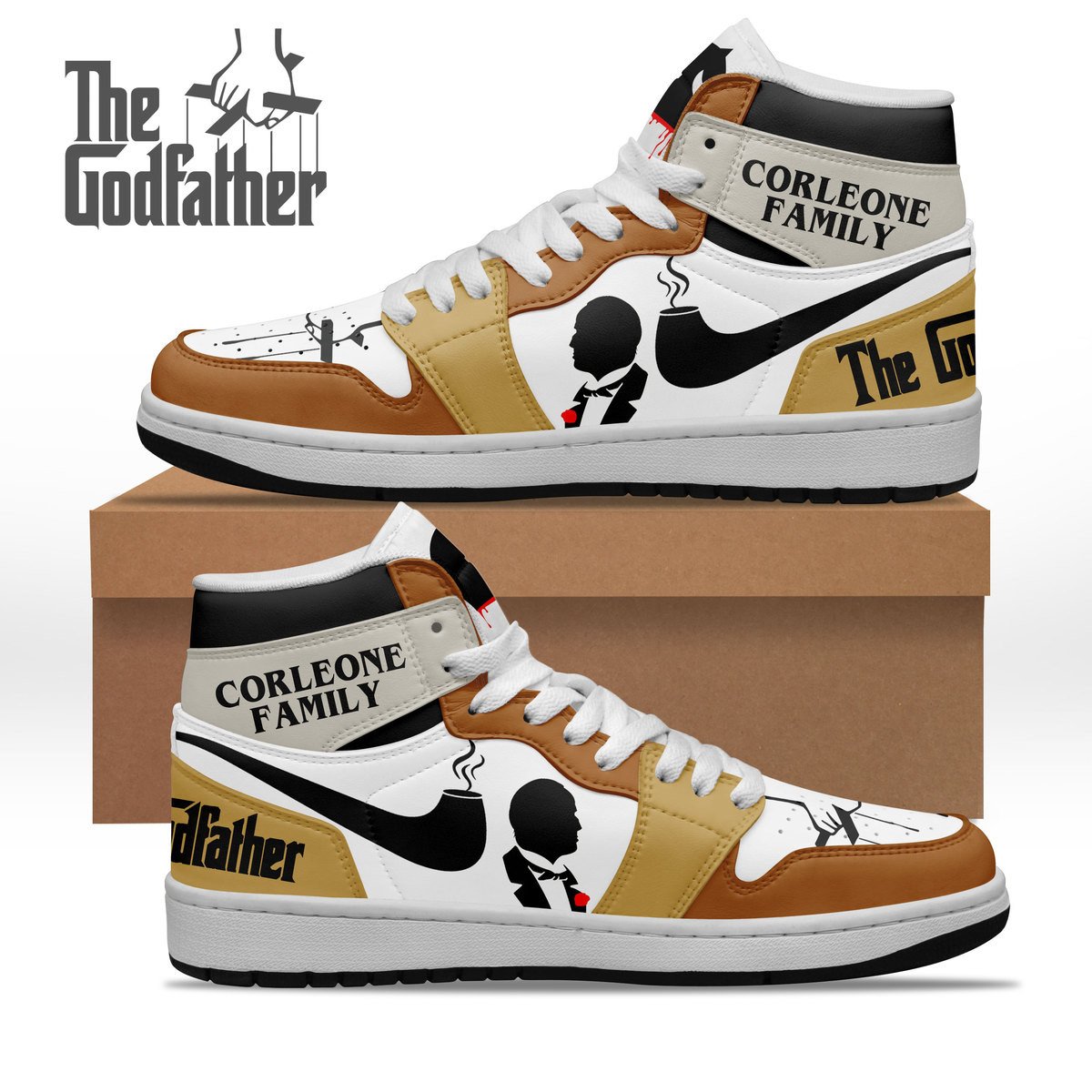 Ideafootwear The Godfather AJ1 High Sneakers Shoes For Men And Women 3