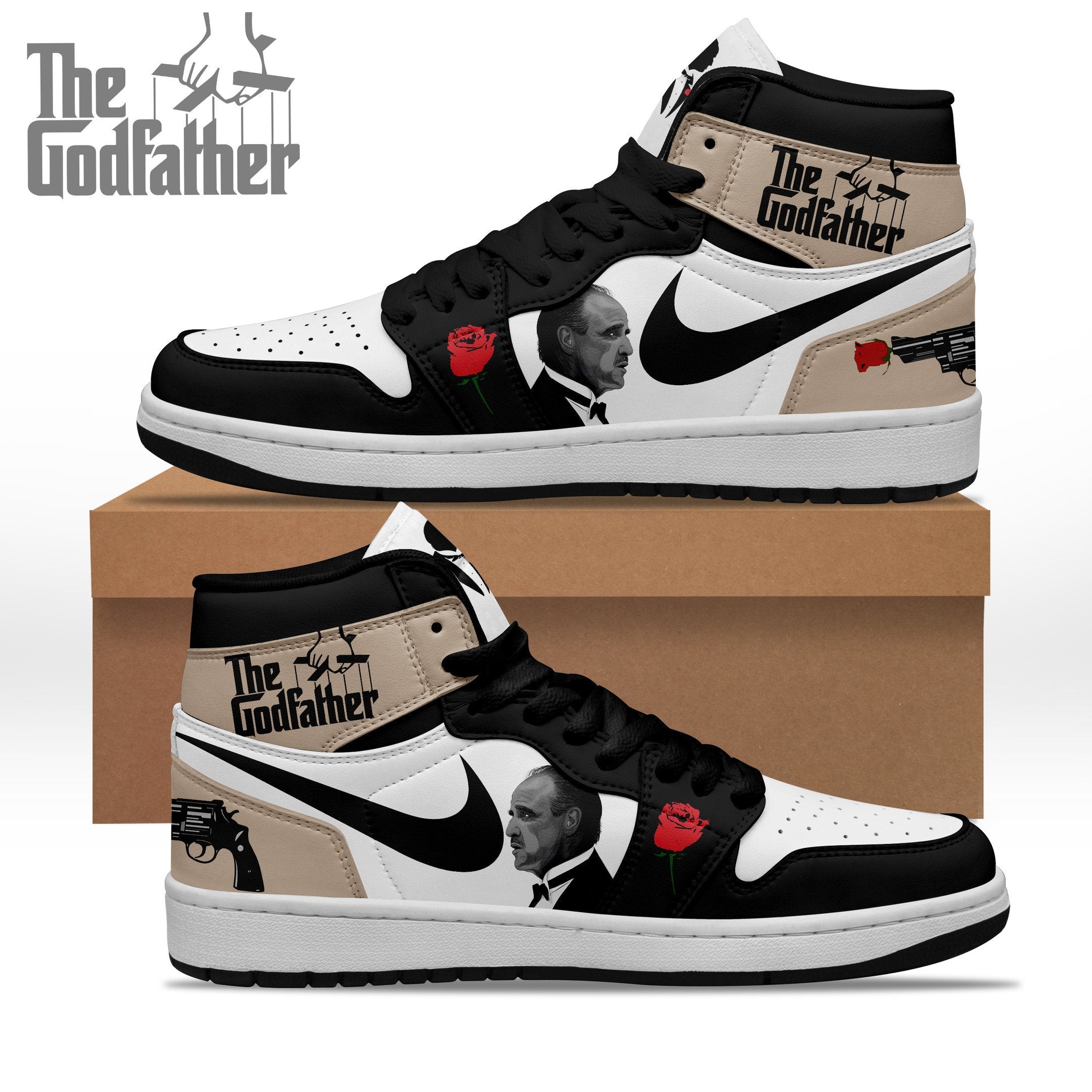 Ideafootwear The Godfather AJ1 High Sneakers Shoes For Men And Women 4