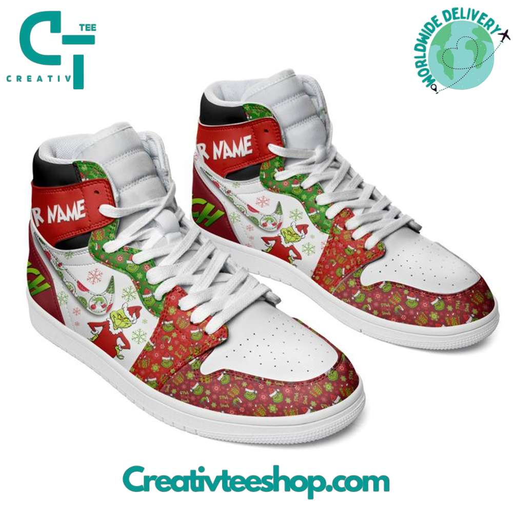 Ideafootwear The Grinch AJ1 High Sneakers Shoes For Men And Women 3