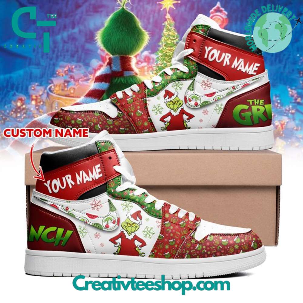 Ideafootwear The Grinch AJ1 High Sneakers Shoes For Men And Women 3