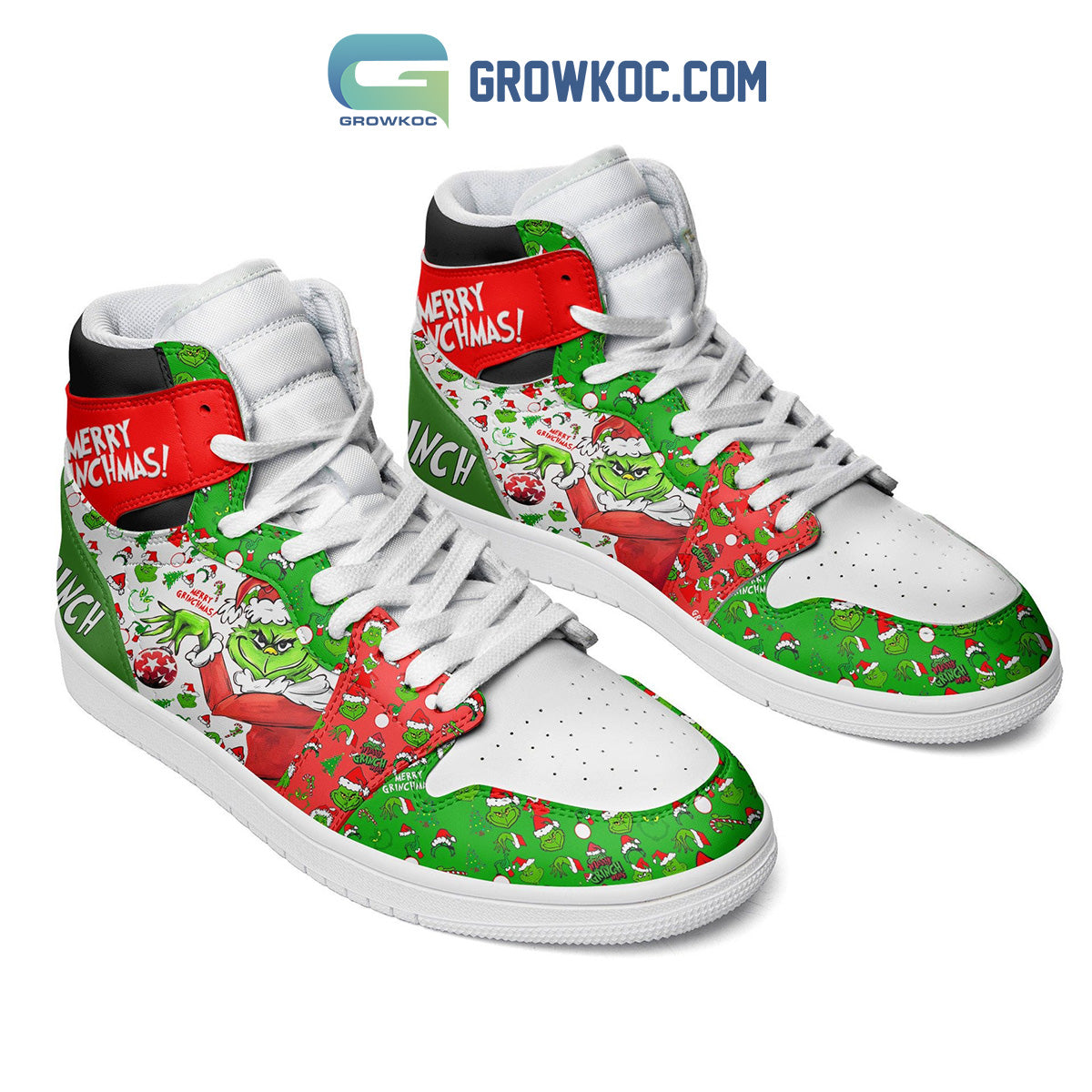 Ideafootwear The Grinch AJ1 High Sneakers Shoes For Men And Women 5