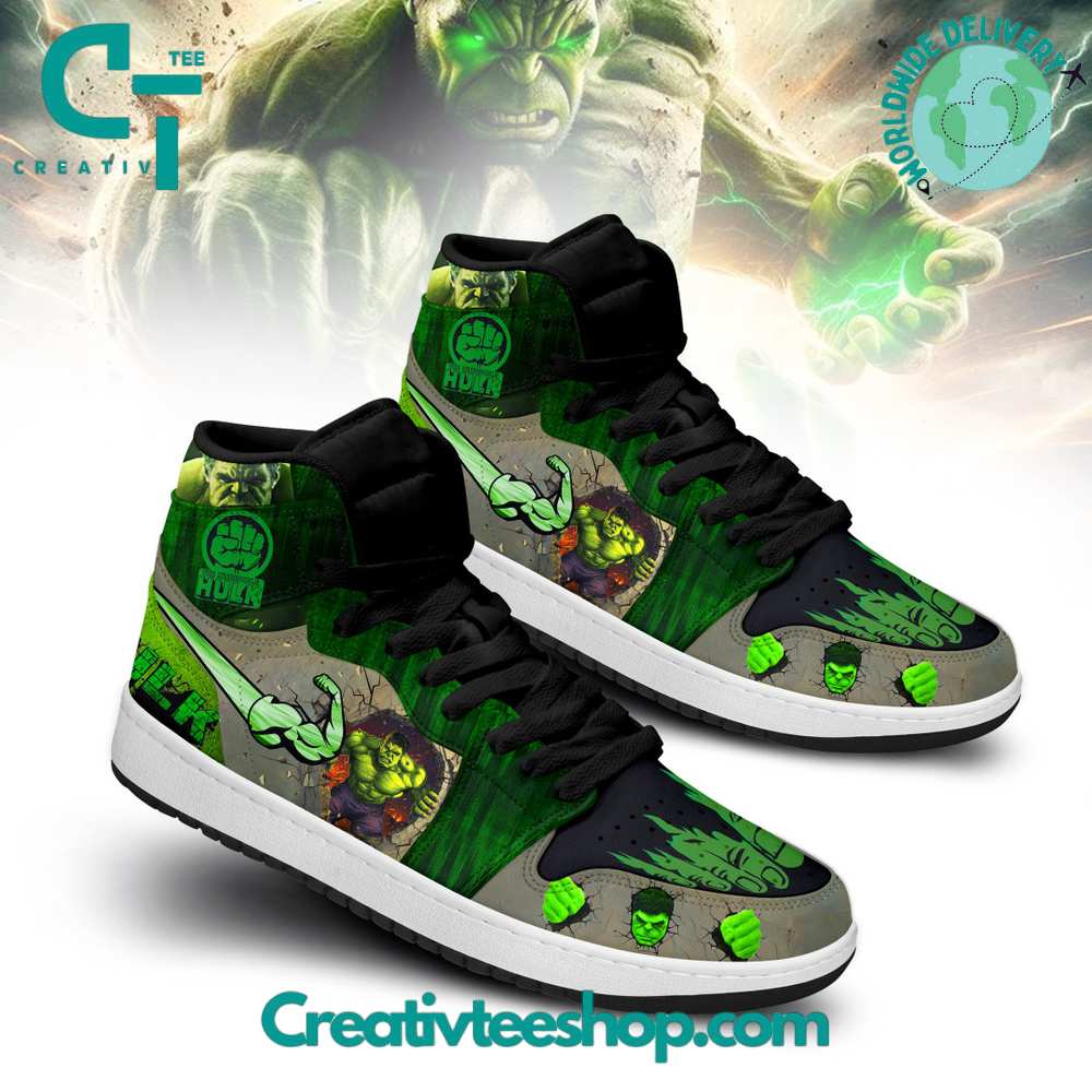Ideafootwear The Incredible Hulk AJ1 High Sneakers Shoes For Men And Women 1