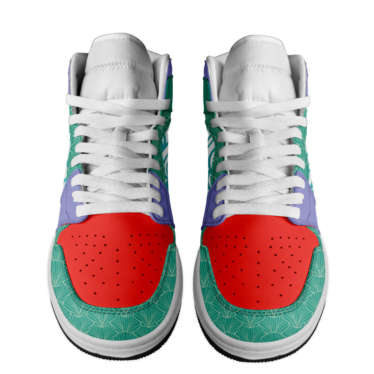 Ideafootwear The Little Mermaid AJ1 High Sneakers Shoes For Men And Women 3