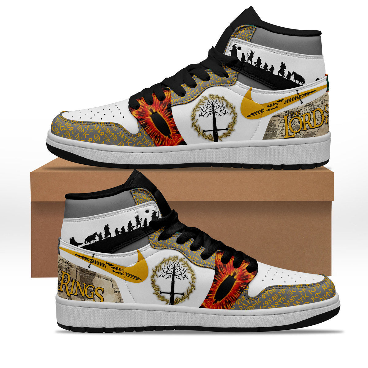 Ideafootwear The Lord of the Rings AJ1 High Sneakers Shoes For Men And Women 4