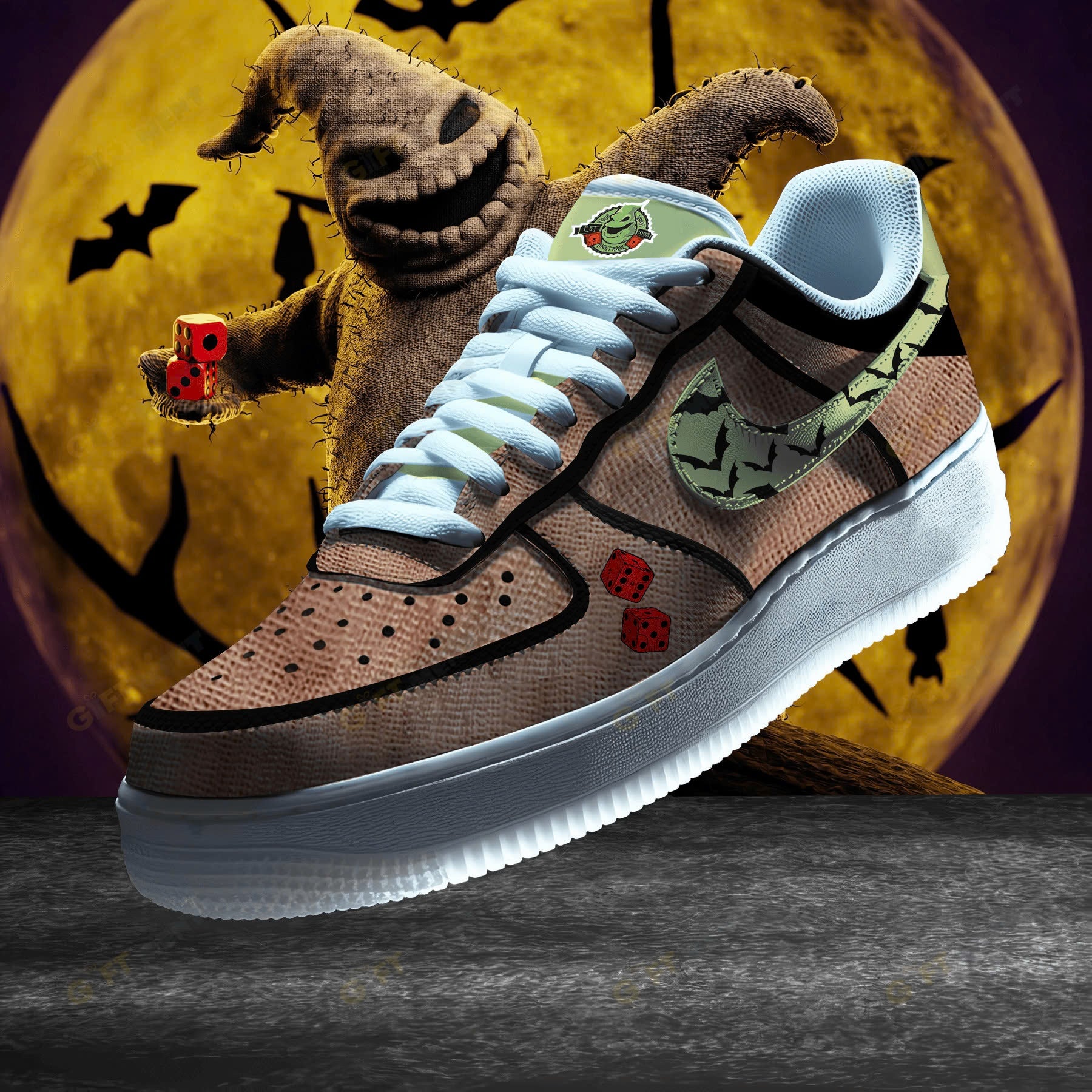 Ideafootwear The Nightmare Before Christmas Air Low-Top Sneakers Shoes For Men And Women 5