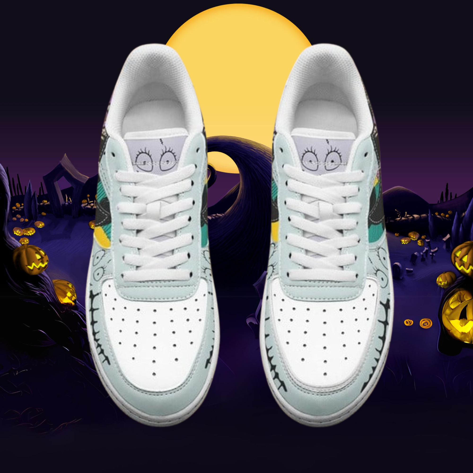 Ideafootwear The Nightmare Before Christmas Air Low-Top Sneakers Shoes For Men And Women 3