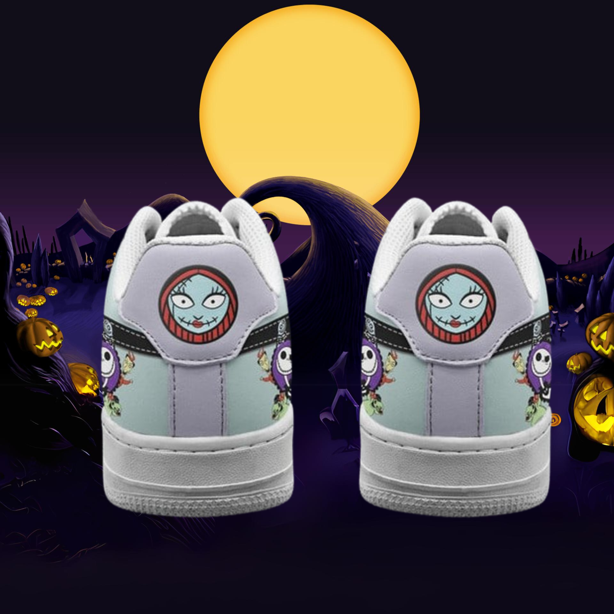 Ideafootwear The Nightmare Before Christmas Air Low-Top Sneakers Shoes For Men And Women 3