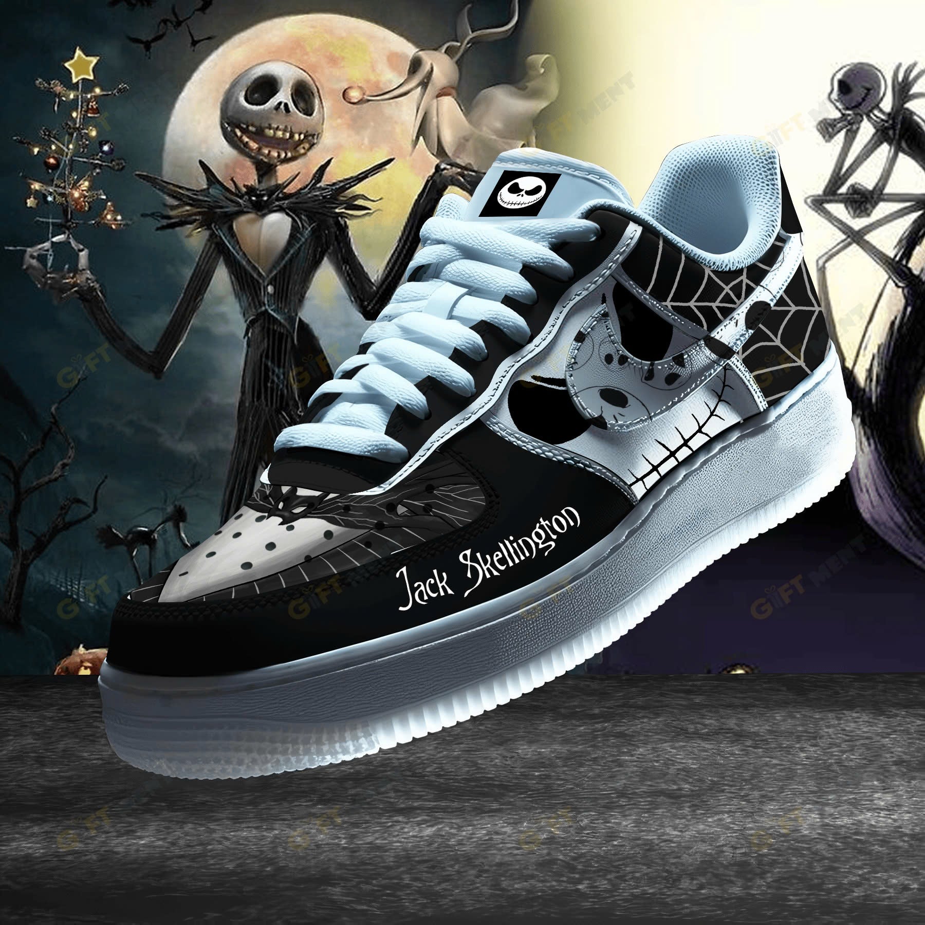 Ideafootwear The Nightmare Before Christmas Air Low-Top Sneakers Shoes For Men And Women 4