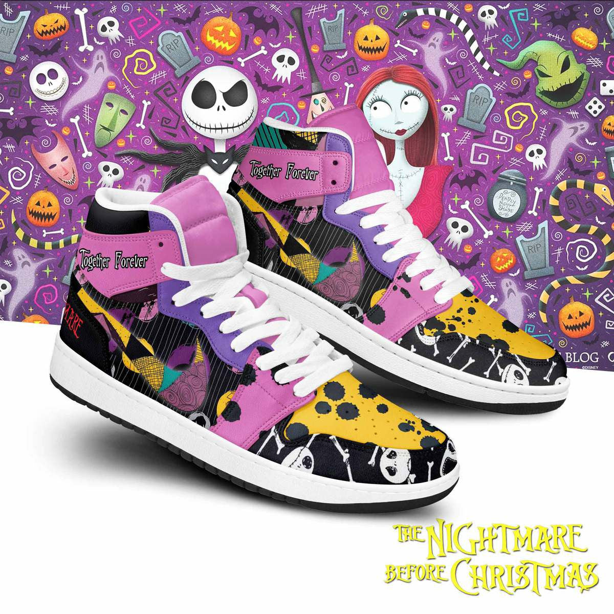 Ideafootwear The Nightmare Before Christmas AJ1 High Sneakers Shoes For Men And Women 2