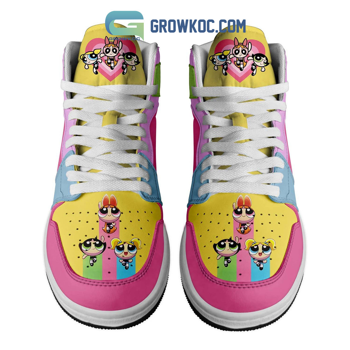 Ideafootwear The Powerpuff Girls AJ1 High Sneakers Shoes For Men And Women 2