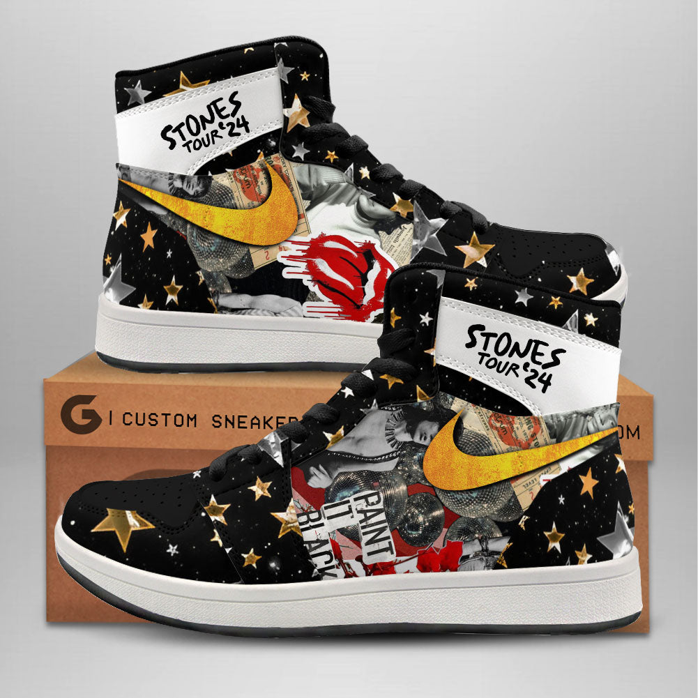 Ideafootwear The Rolling Stones AJ1 High Sneakers Shoes For Men And Women 7