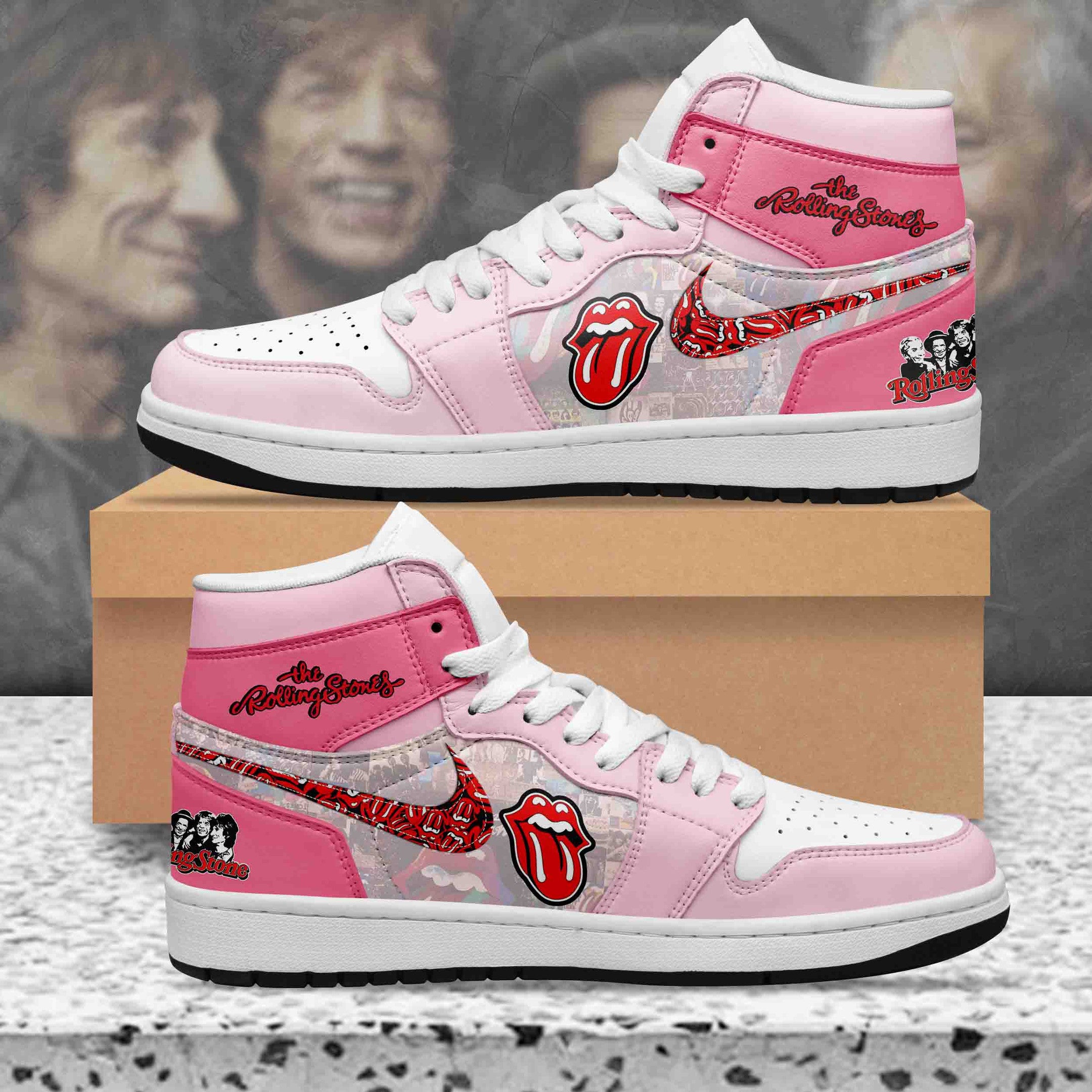 Ideafootwear The Rolling Stones AJ1 High Sneakers Shoes For Men And Women 10