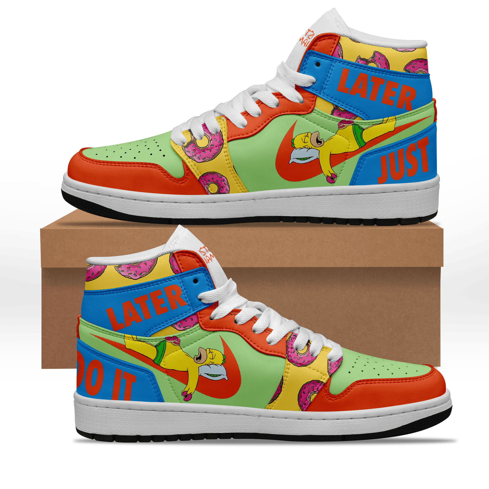 Ideafootwear The Simpsons AJ1 High Sneakers Shoes For Men And Women 5